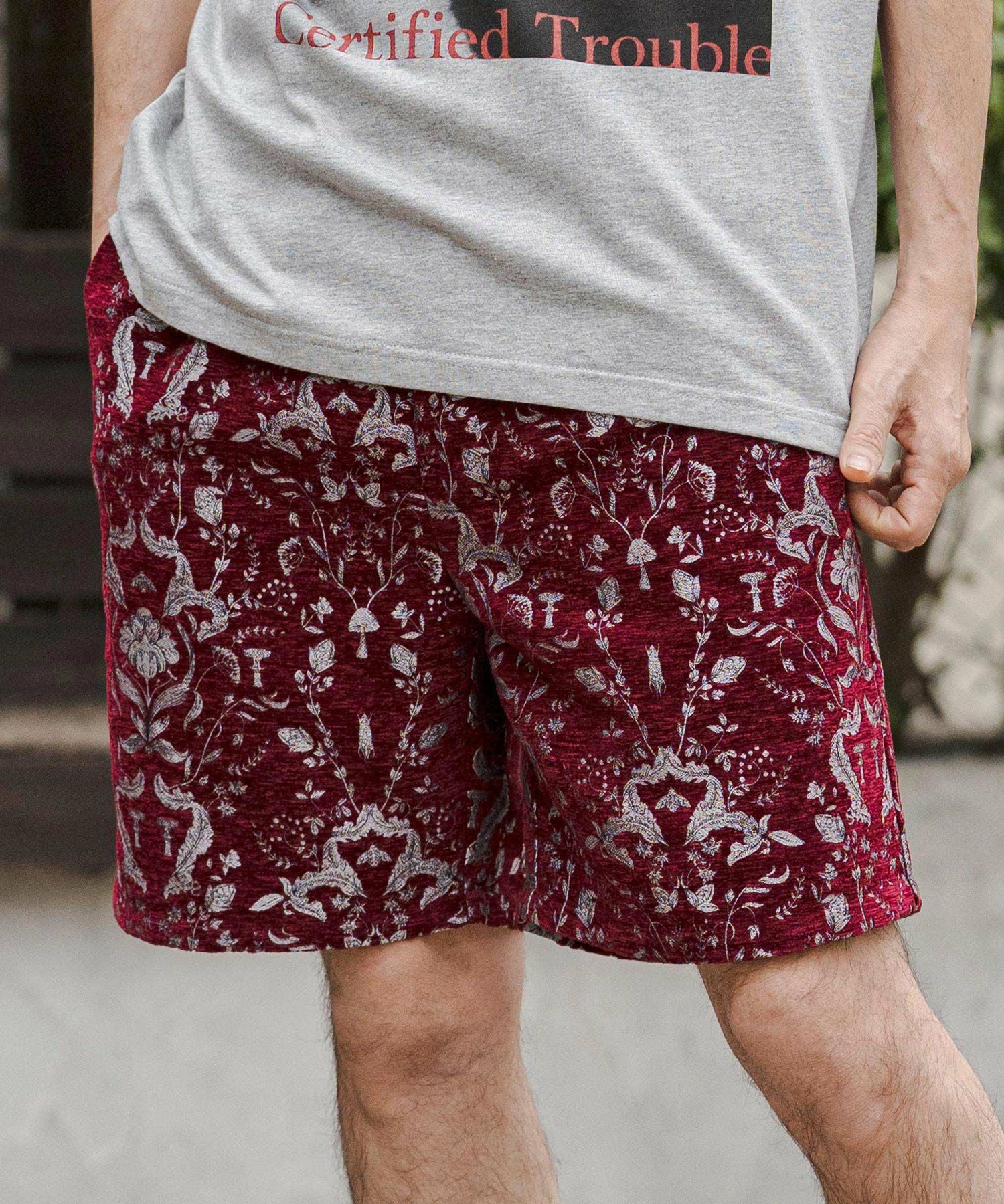 CAMBIO(カンビオ)】Classic Leaf Pattern Jacquard Short Pants
