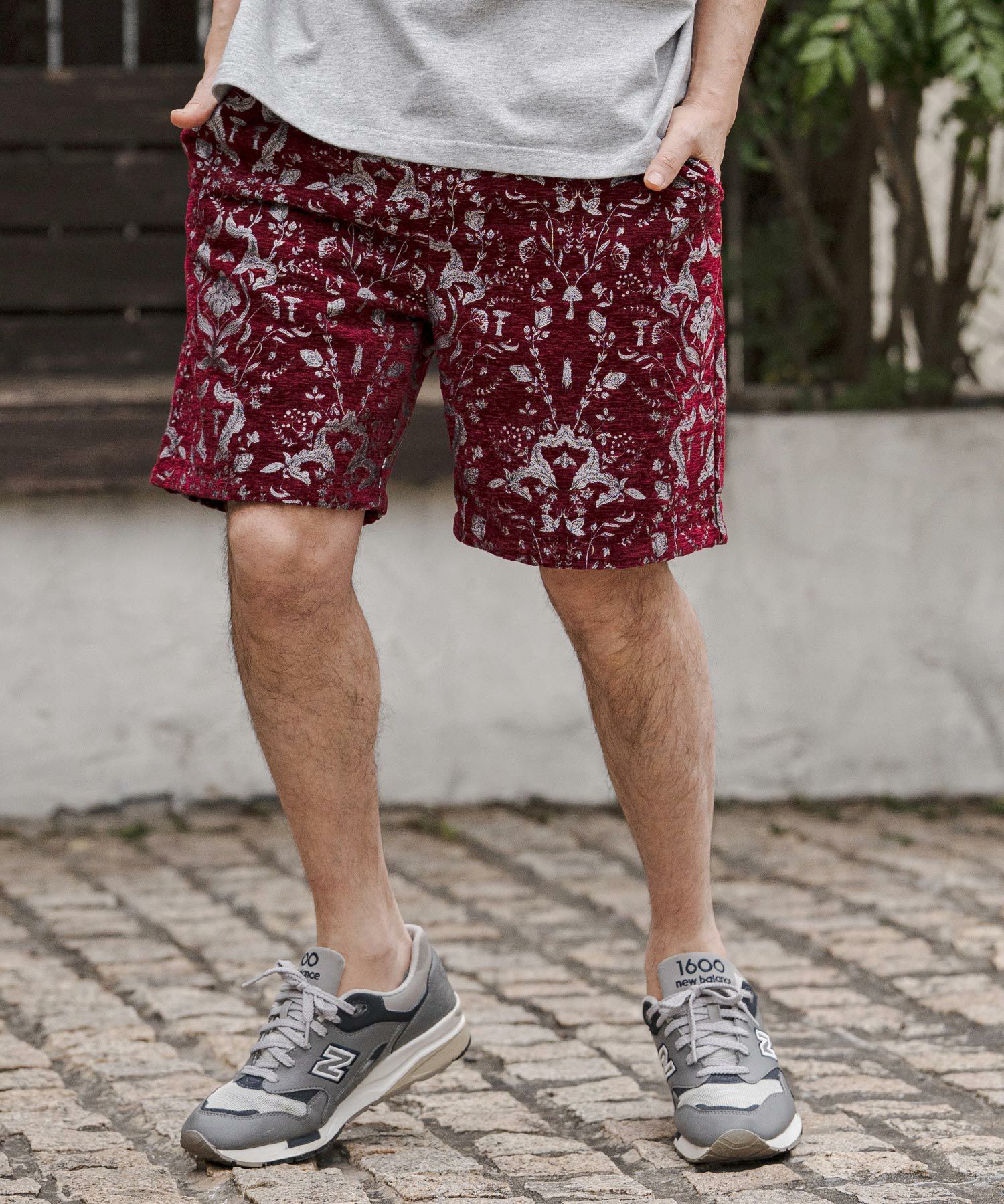 CAMBIO(カンビオ)】Classic Leaf Pattern Jacquard Short Pants