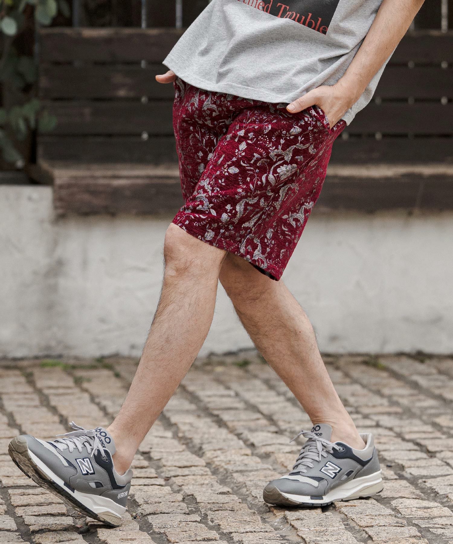 CAMBIO(カンビオ)】Classic Leaf Pattern Jacquard Short Pants
