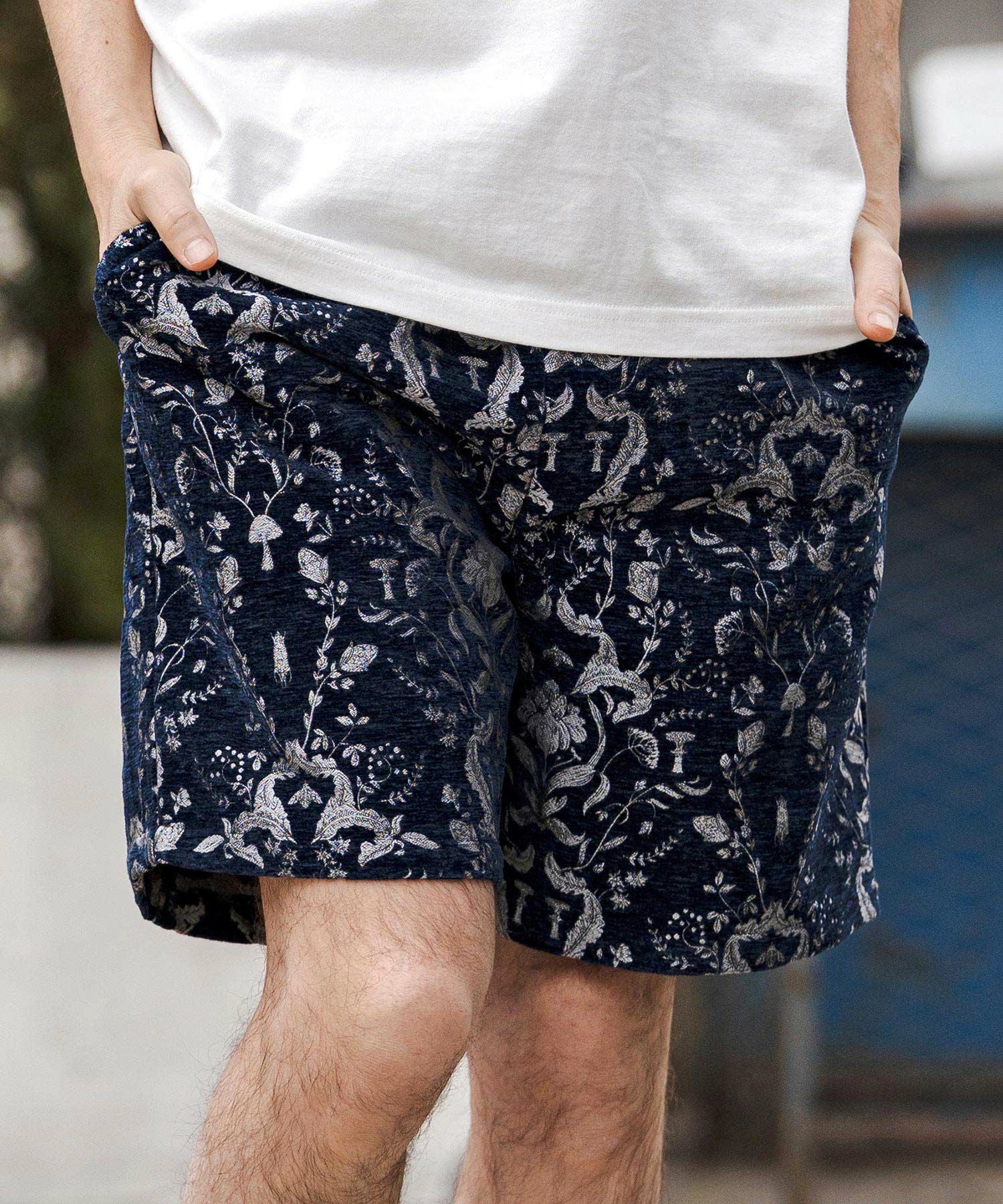 CAMBIO(カンビオ)】Classic Leaf Pattern Jacquard Short Pants