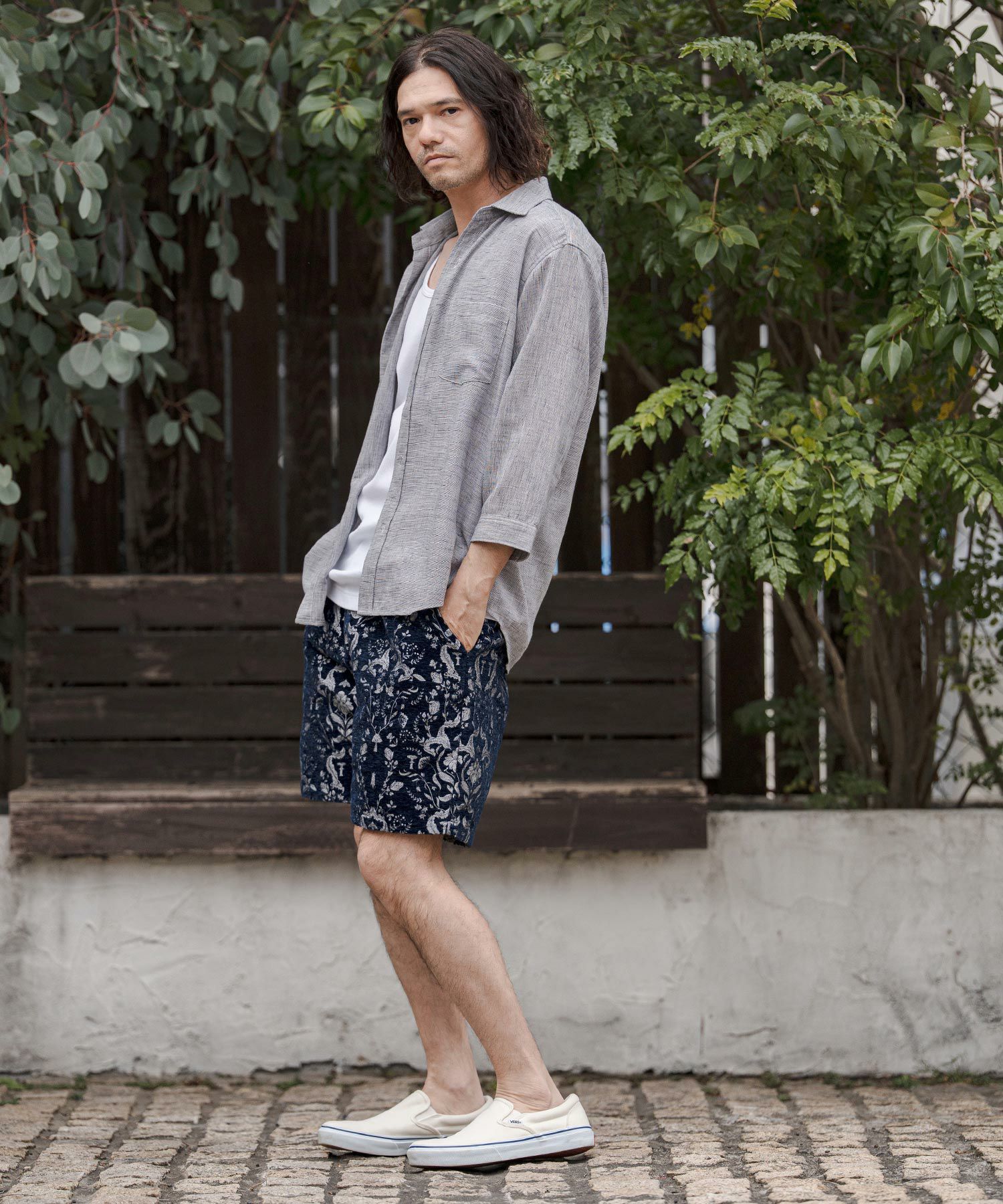 CAMBIO(カンビオ)】Classic Leaf Pattern Jacquard Short Pants