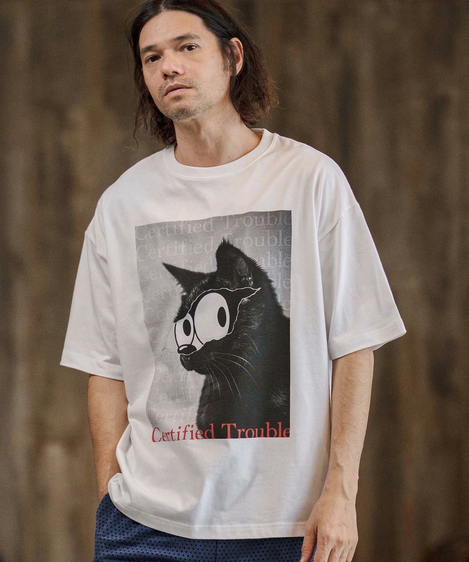 CAMBIO(カンビオ)】ビッグシルエットプリントT（Certified Trouble） T