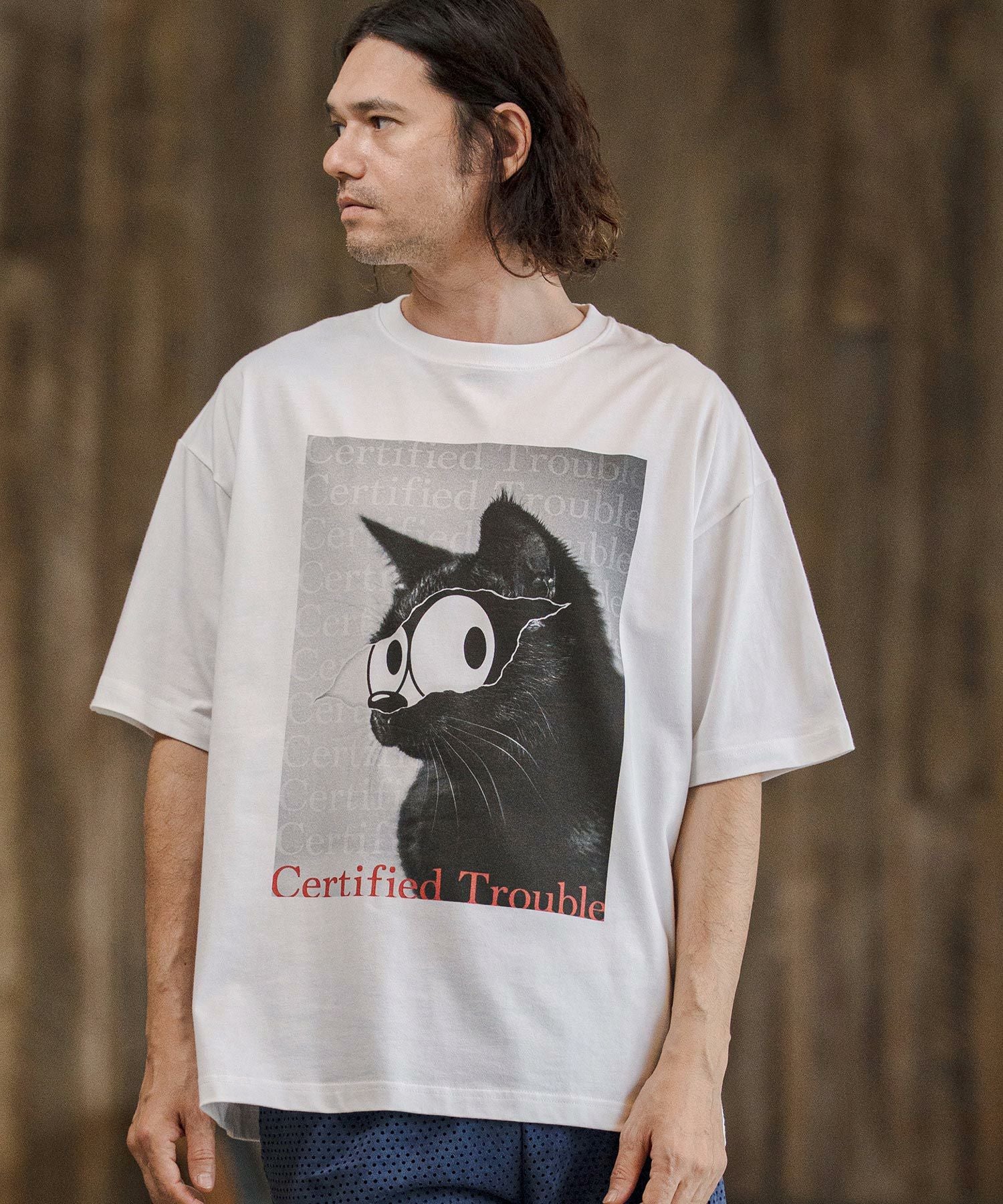 新品未使用品 CASBA ビール Tシャツ Lサイズ ブラック ピーポ君 CAMBIO(カンビオ)】ビッグシルエットプリントT（Certified Trouble） T