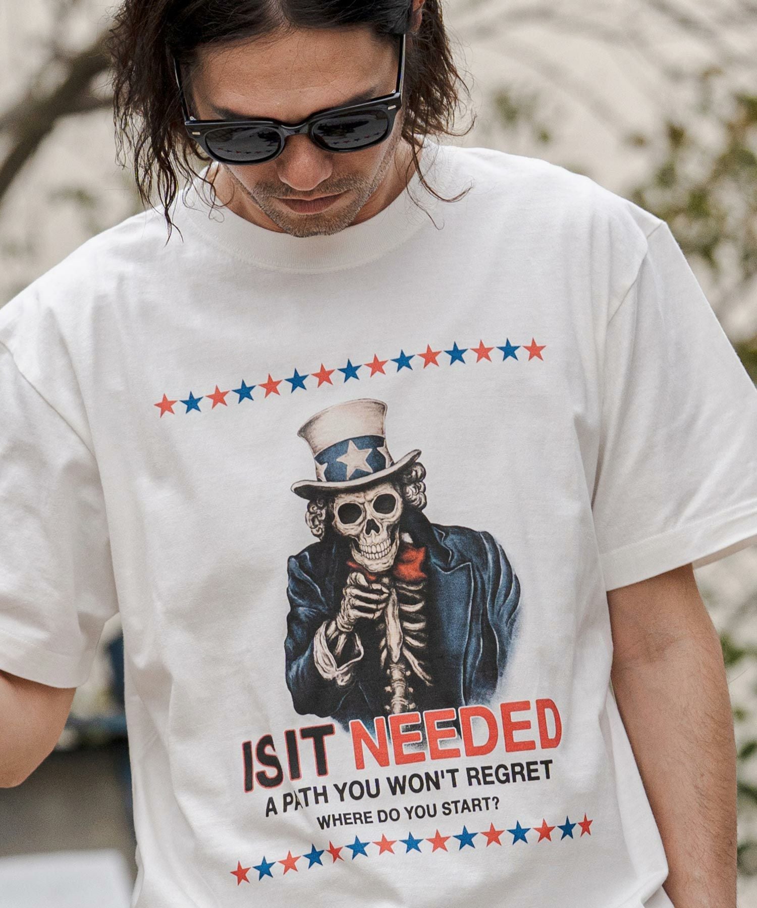 プリント Tシャツ ホワイト CAMBIO(カンビオ)】プリントT（IS IT NEEDED） Tシャツ(CASD-170