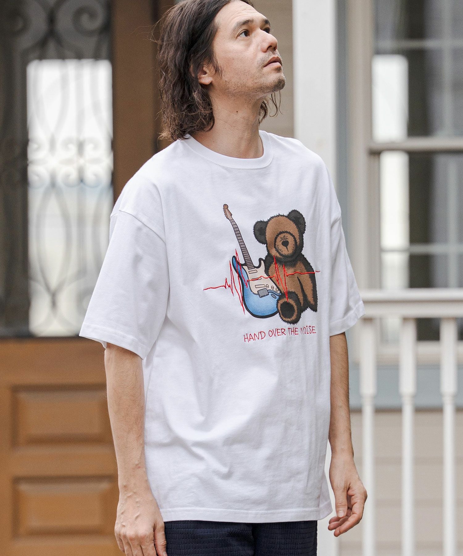 BABYL コロッセオデザイン Tシャツ M CAMBIO(カンビオ)】ビッグシルエットプリント×刺繍T（Rock Bear） T