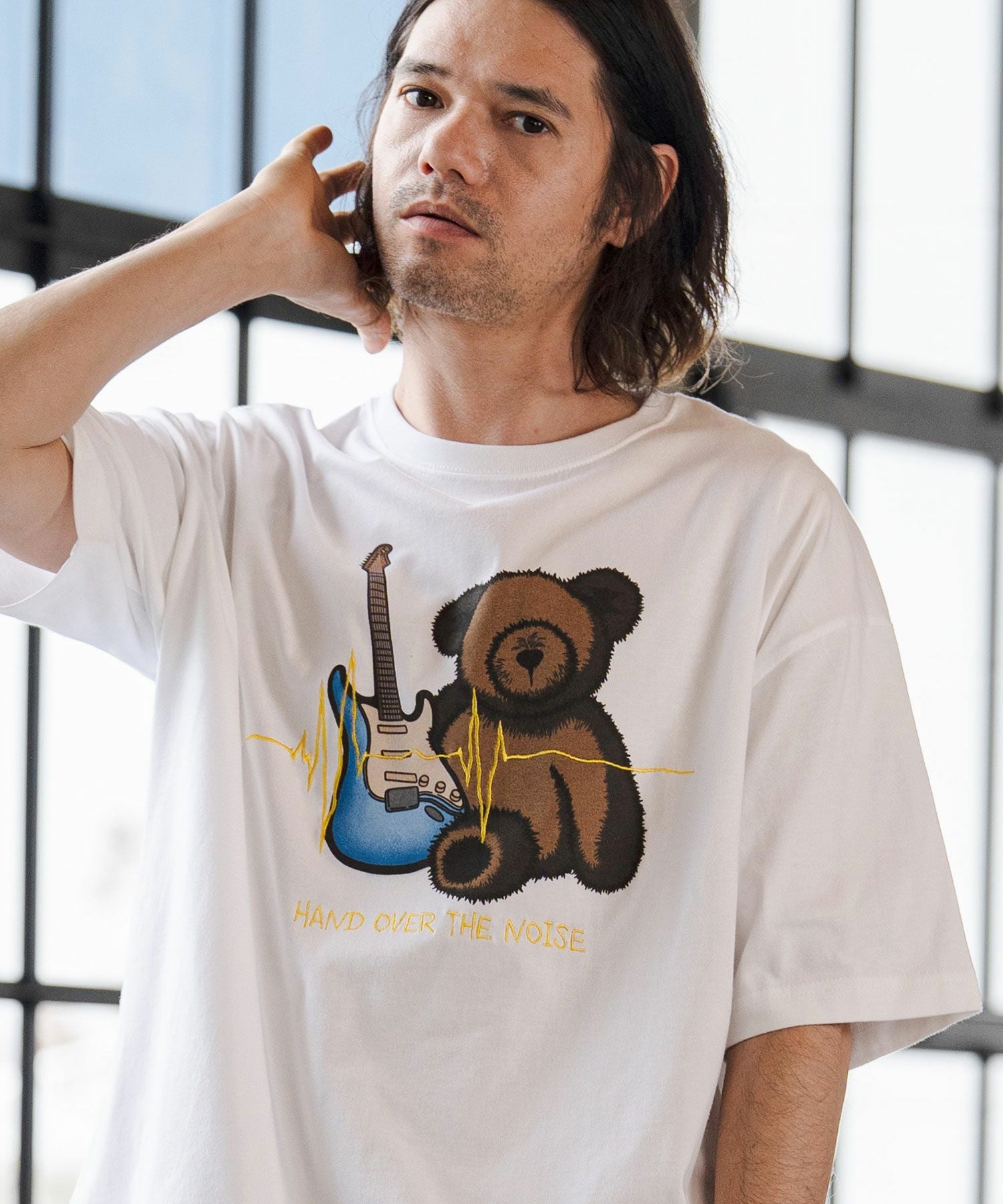 CAMBIO(カンビオ)】ビッグシルエットプリント×刺繍T（Rock Bear） T