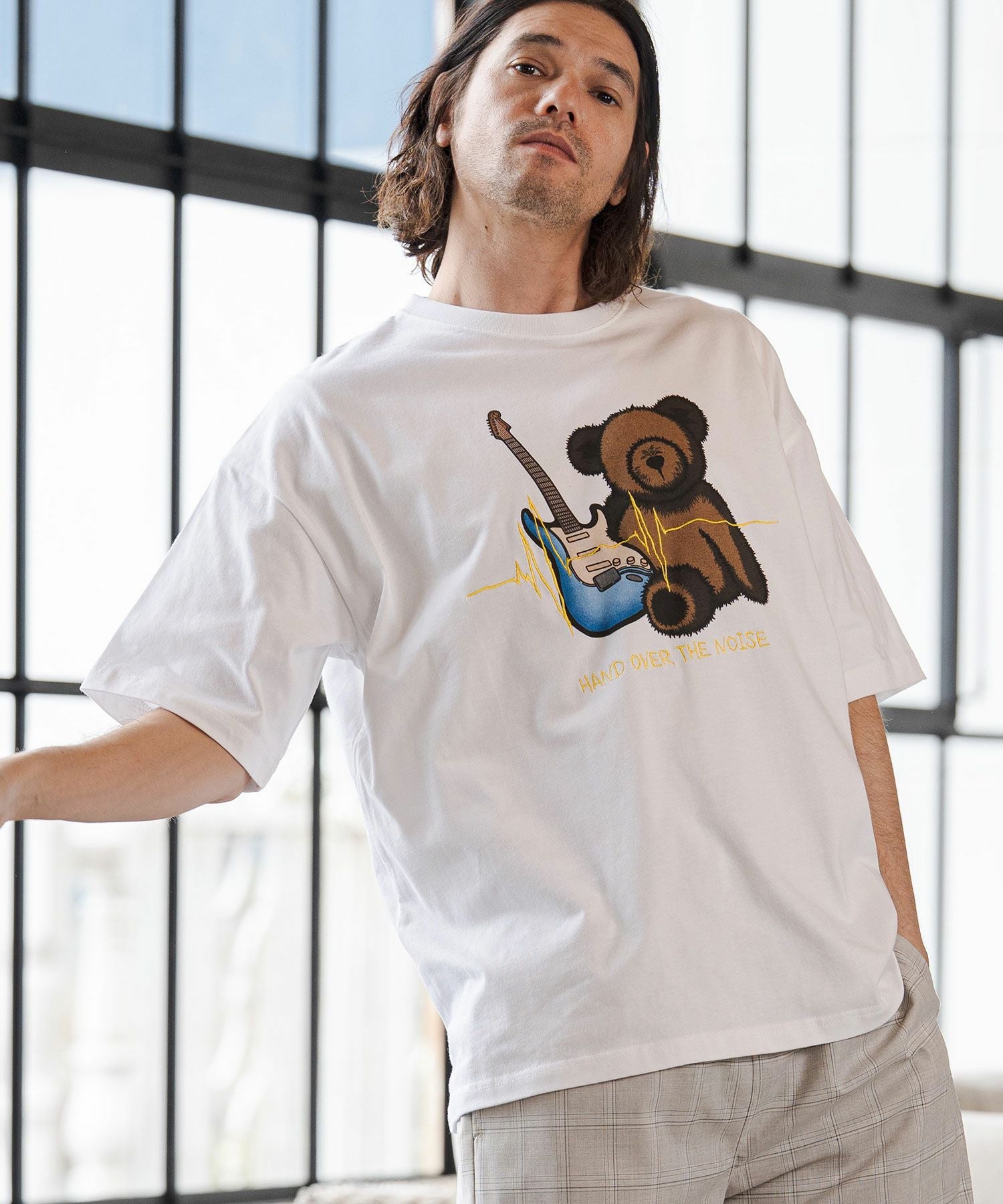CAMBIO(カンビオ)】ビッグシルエットプリント×刺繍T（Rock Bear） T