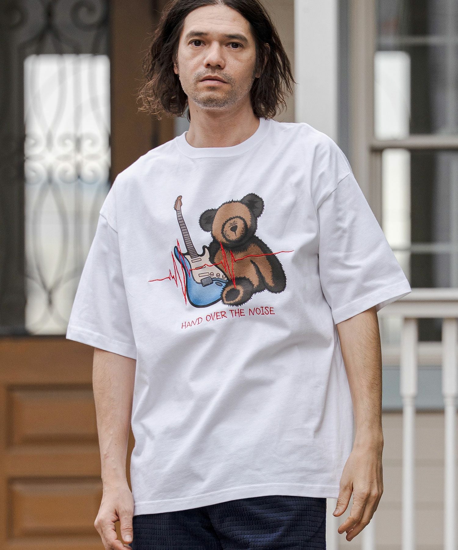 BABYL コロッセオデザイン Tシャツ M CAMBIO(カンビオ)】ビッグシルエットプリント×刺繍T（Rock Bear） T
