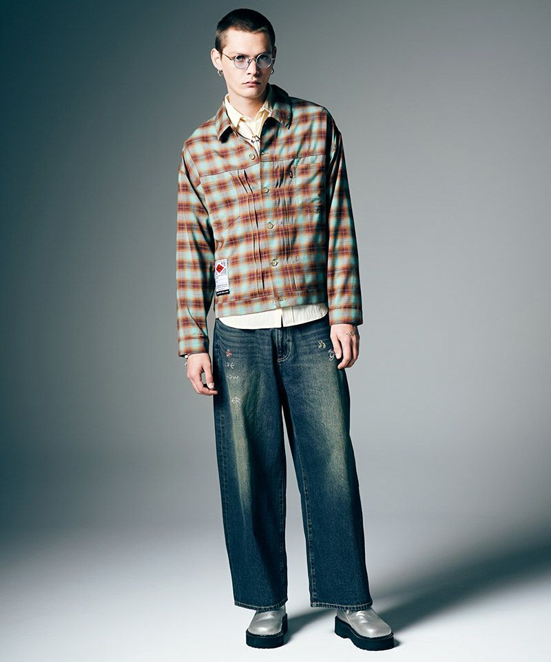 glamb(グラム)】Studs Wide Denim スタッズワイドデニムパンツ(GB0226