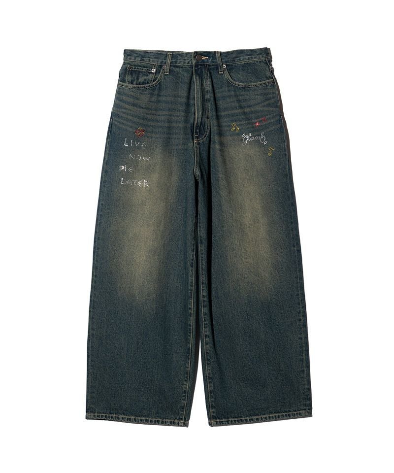 glamb(グラム)】Studs Wide Denim スタッズワイドデニムパンツ(GB0226