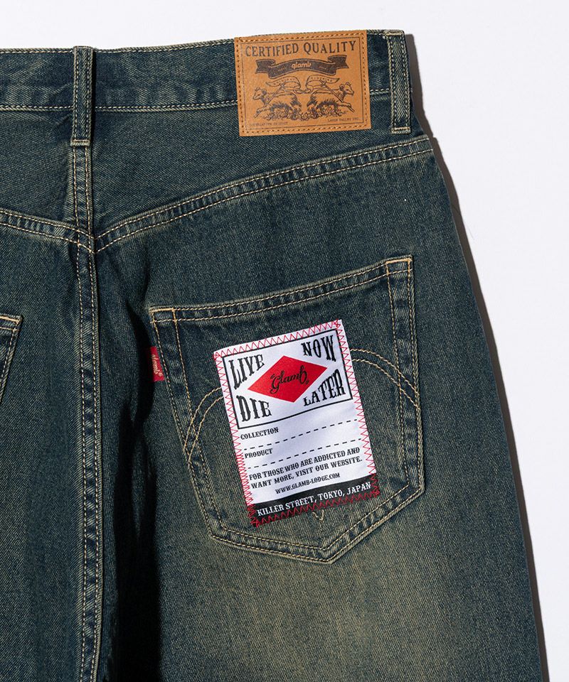 G-SLIMM R.I.P G SLIMM 新品未開封品 glamb(グラム)】Studs Wide Denim スタッズワイドデニムパンツ(GB0226