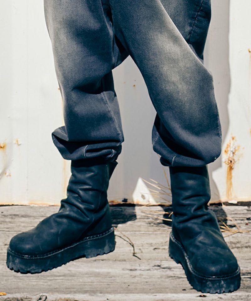 glamb(グラム)】Drape Leather Boots ドレープレザーブーツ(GB0226