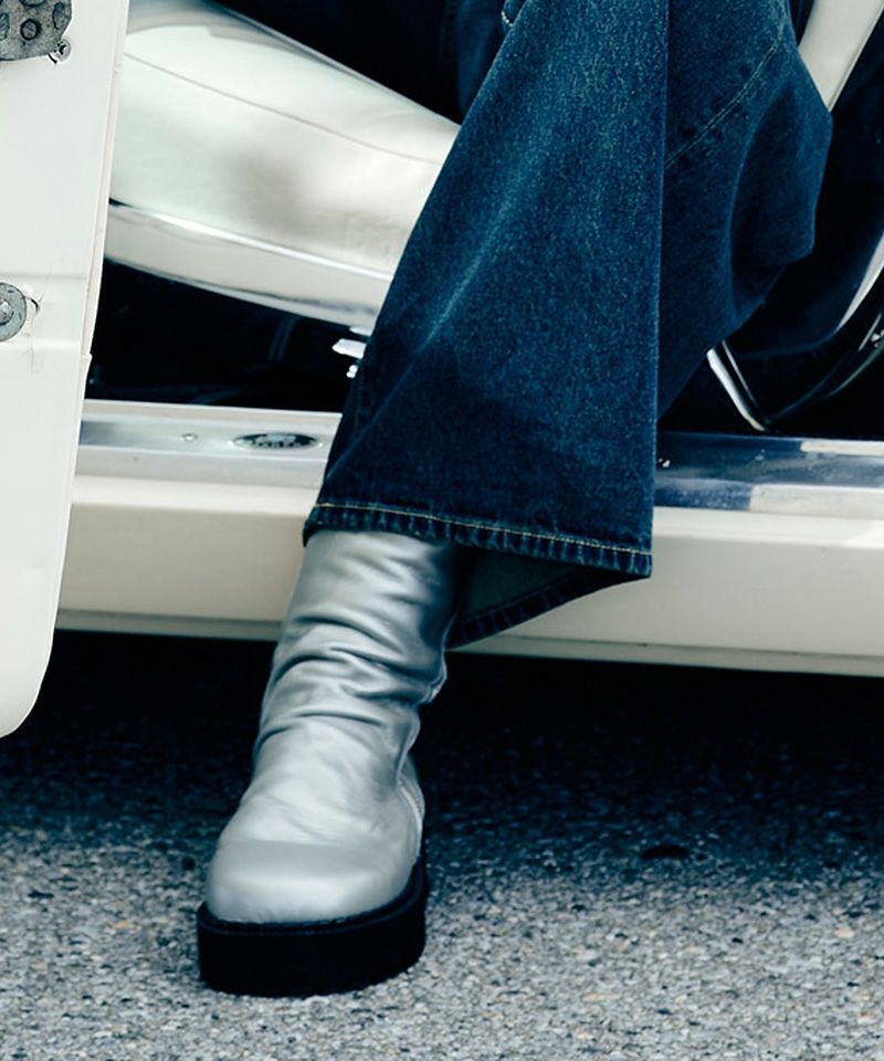 glamb(グラム)】Drape Leather Boots ドレープレザーブーツ(GB0226 
