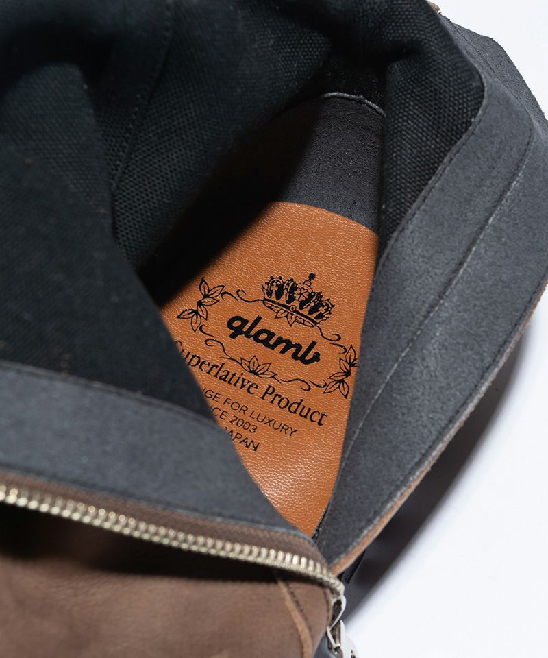 glamb(グラム)】Drape Leather Boots ドレープレザーブーツ(GB0226