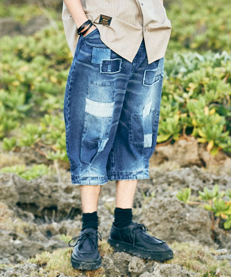 glamb スキンリーデニムショートシューズ　サイズ：1 glamb(グラム)】Aged Denim Bag エイジドデニムバッグ(GB0226-AC07