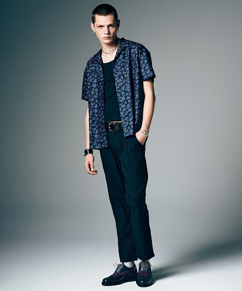 glamb(グラム)】Leopard Open Collar Shirt レオパードオープンカラー