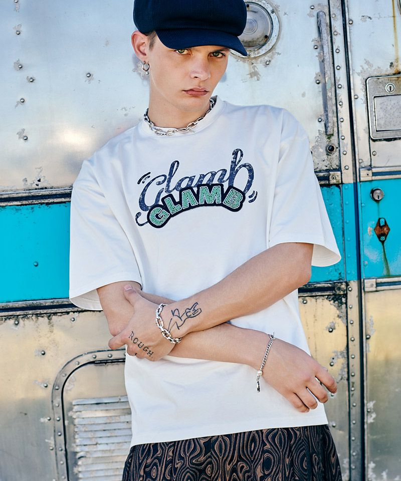 glamb(グラム)】Glitter Logo T-Shirt グリッターロゴTシャツ(GB0226