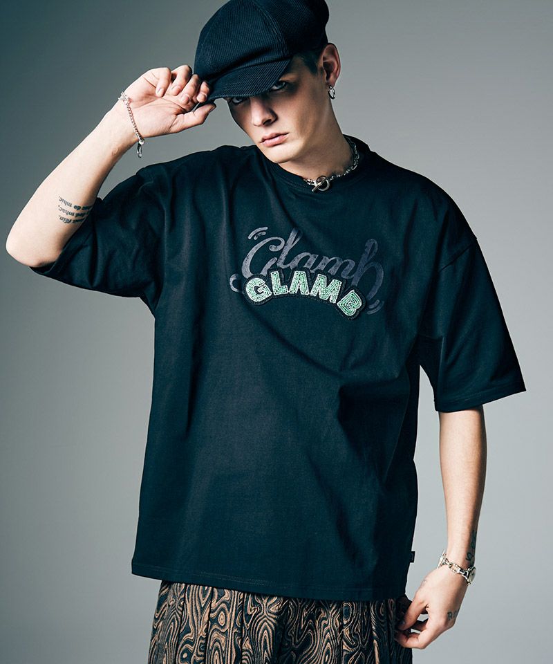 glamb(グラム)】Glitter Logo T-Shirt グリッターロゴTシャツ(GB0226
