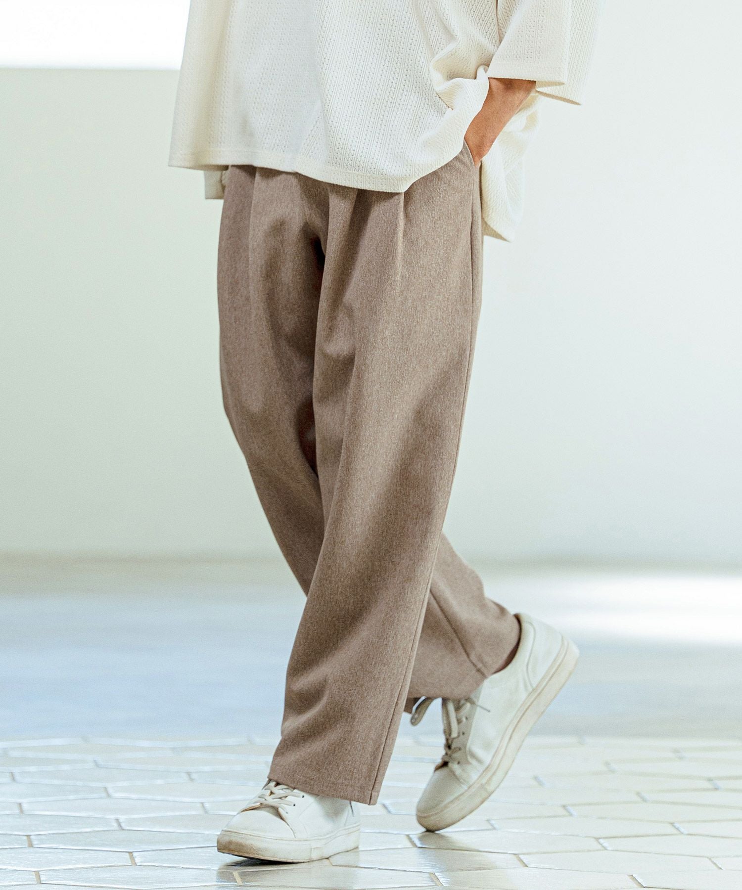 Magine(マージン)】Kersey Style Two Tuck Easy Wide Pants ワイド