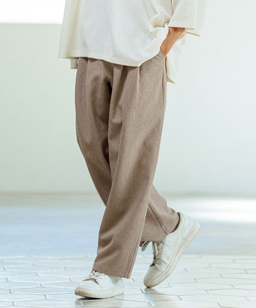 Magine(マージン)】Kersey Style Two Tuck Easy Wide Pants ワイド 