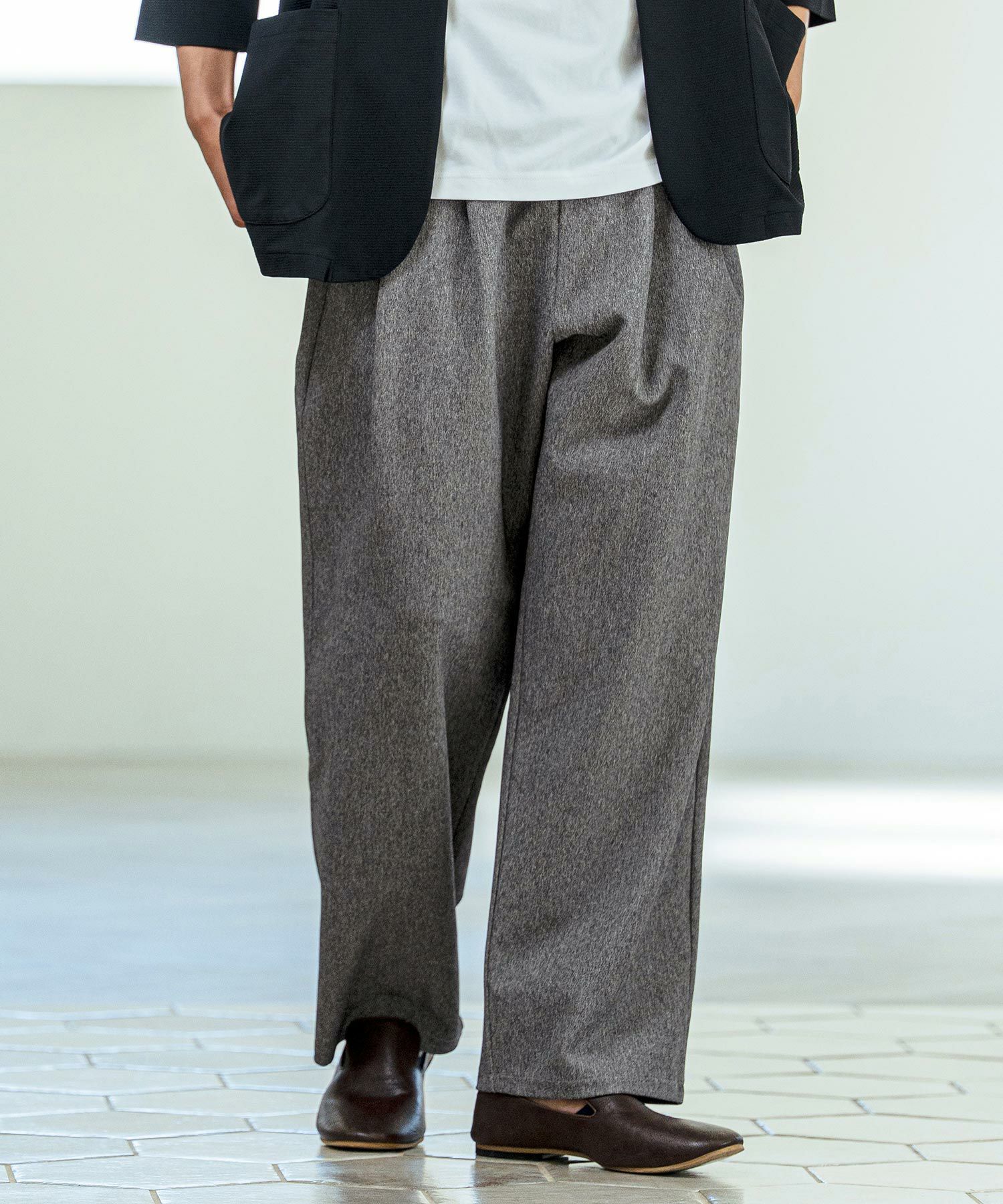 Magine(マージン)】Kersey Style Two Tuck Easy Wide Pants ワイド