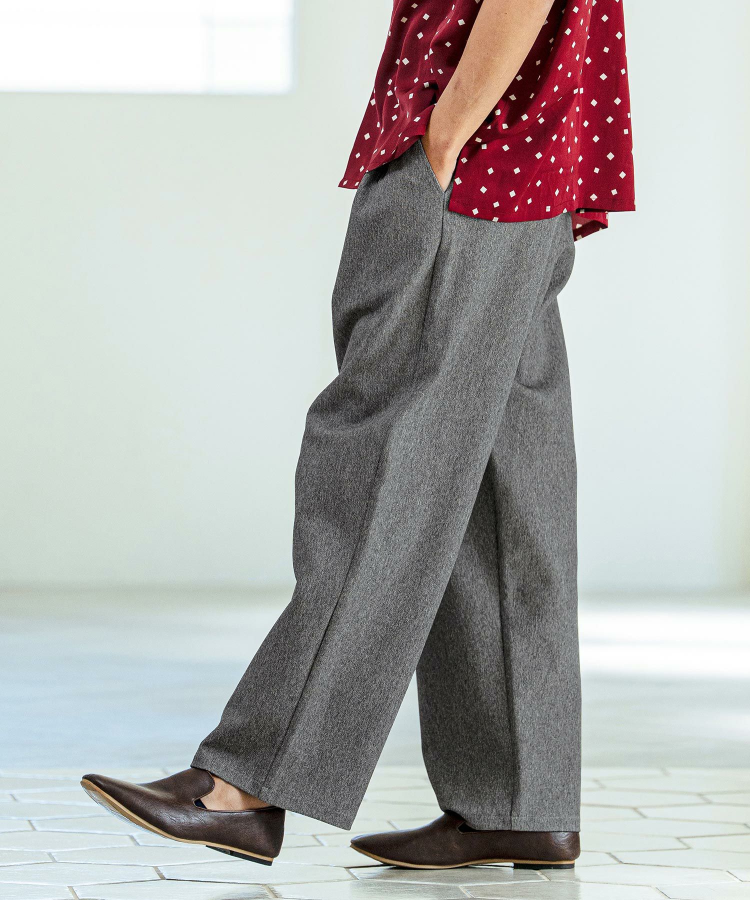 Magine(マージン)】Kersey Style Two Tuck Easy Wide Pants ワイド