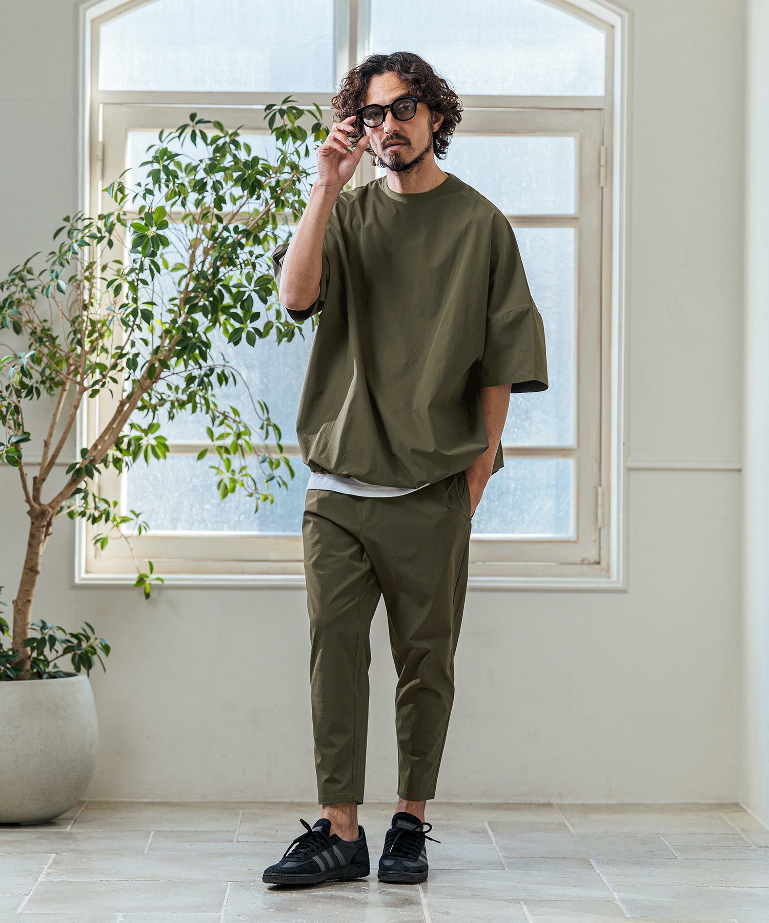 Magine(マージン)】Nylon Stretch Ripstop Drawstring Hem Relax Fit T