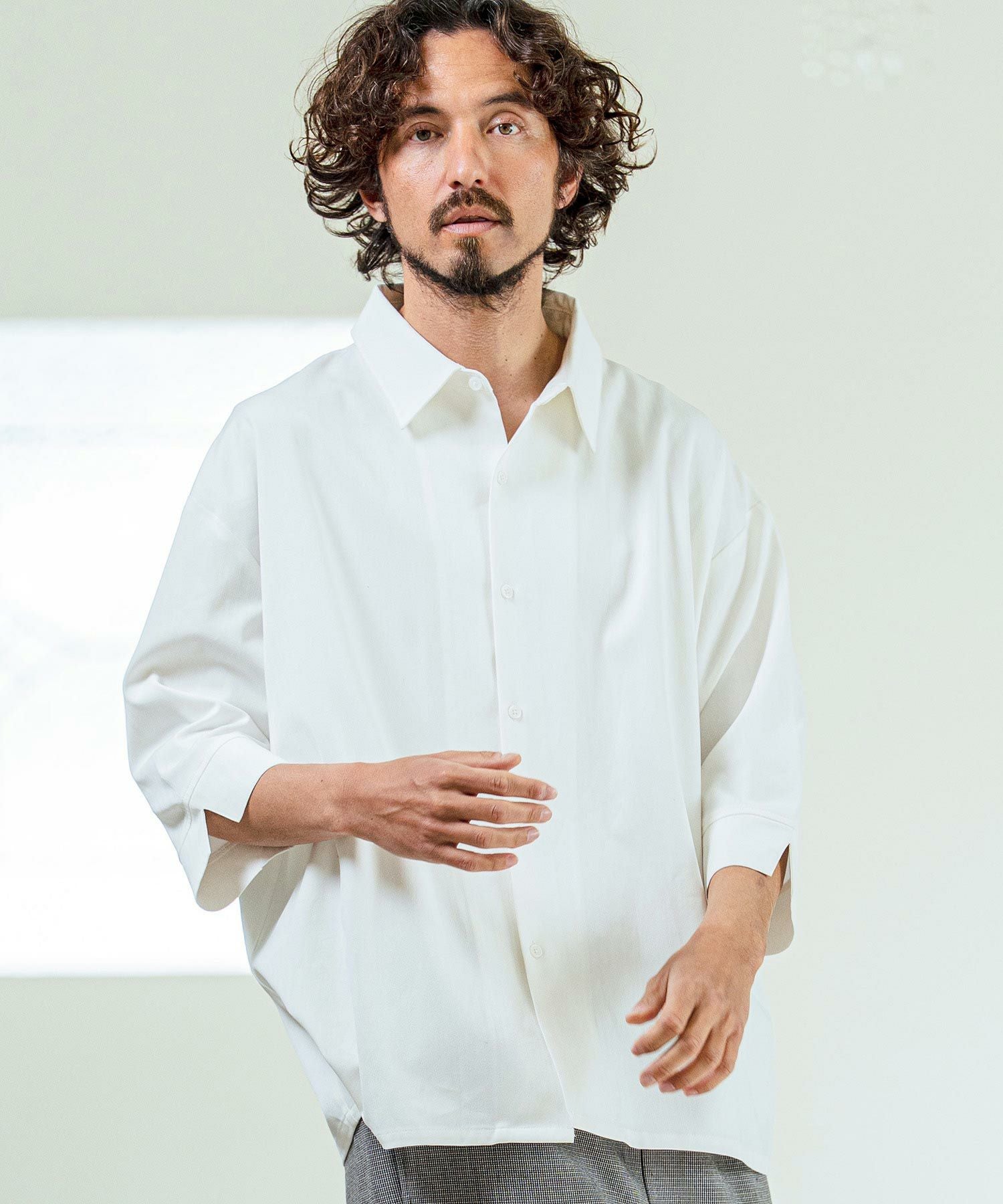 Magine(マージン)】Drapey Chambray Relax Fit Seven Sleeve Shirt