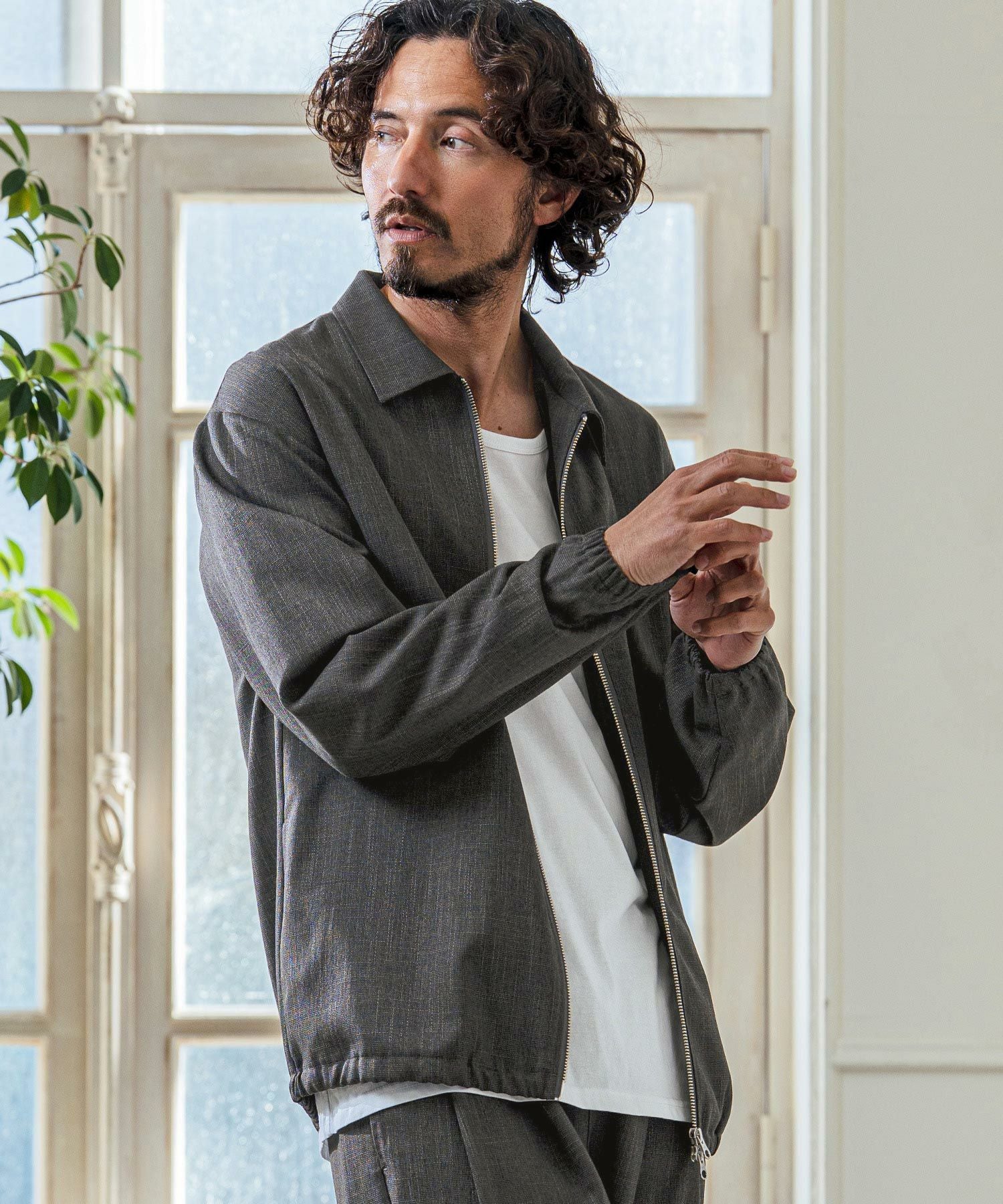 Magine(マージン)】TR Stretch Double Zip Relax Fit Blouson ジップ