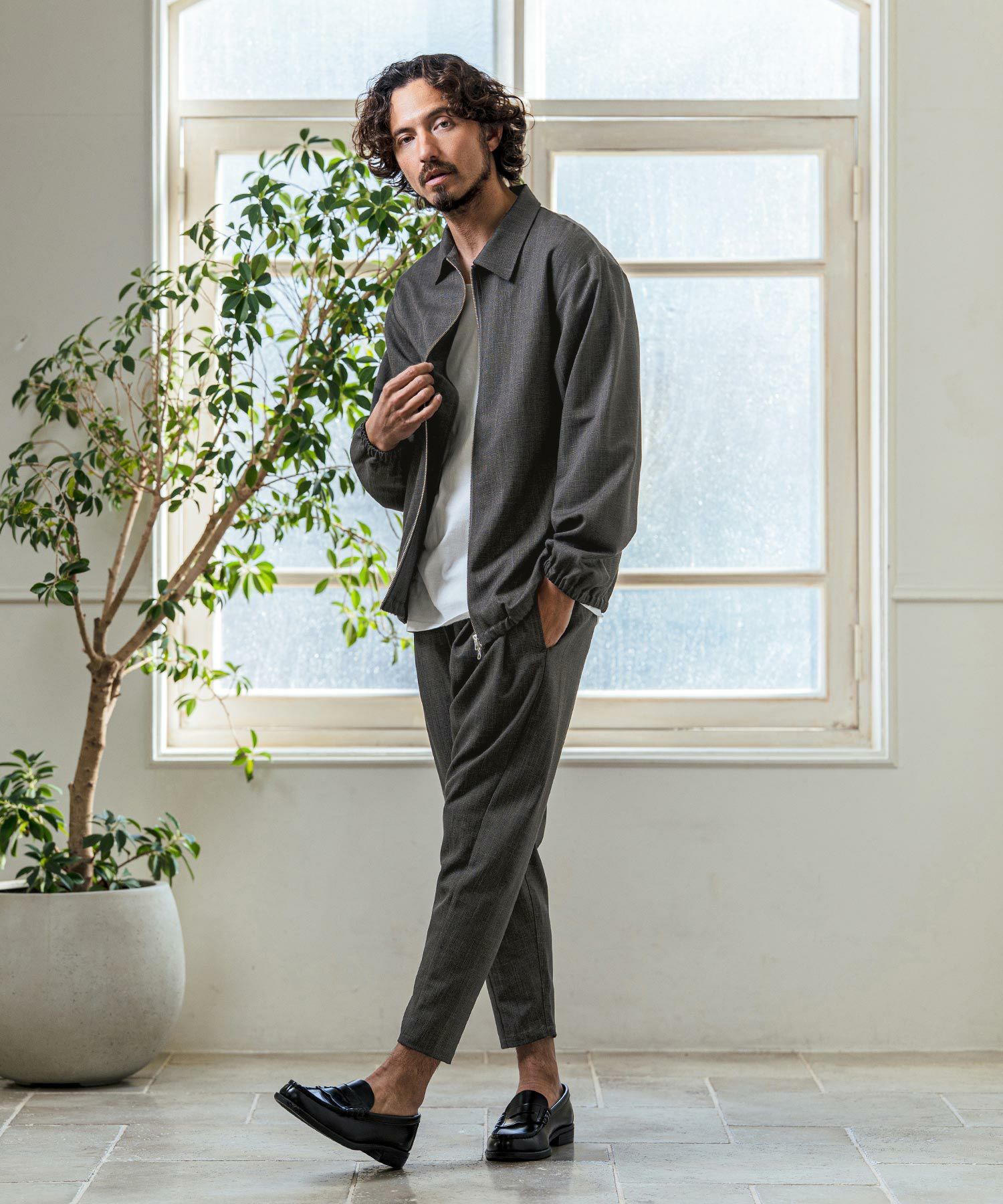 Magine(マージン)】TR Stretch Double Zip Relax Fit Blouson ジップ