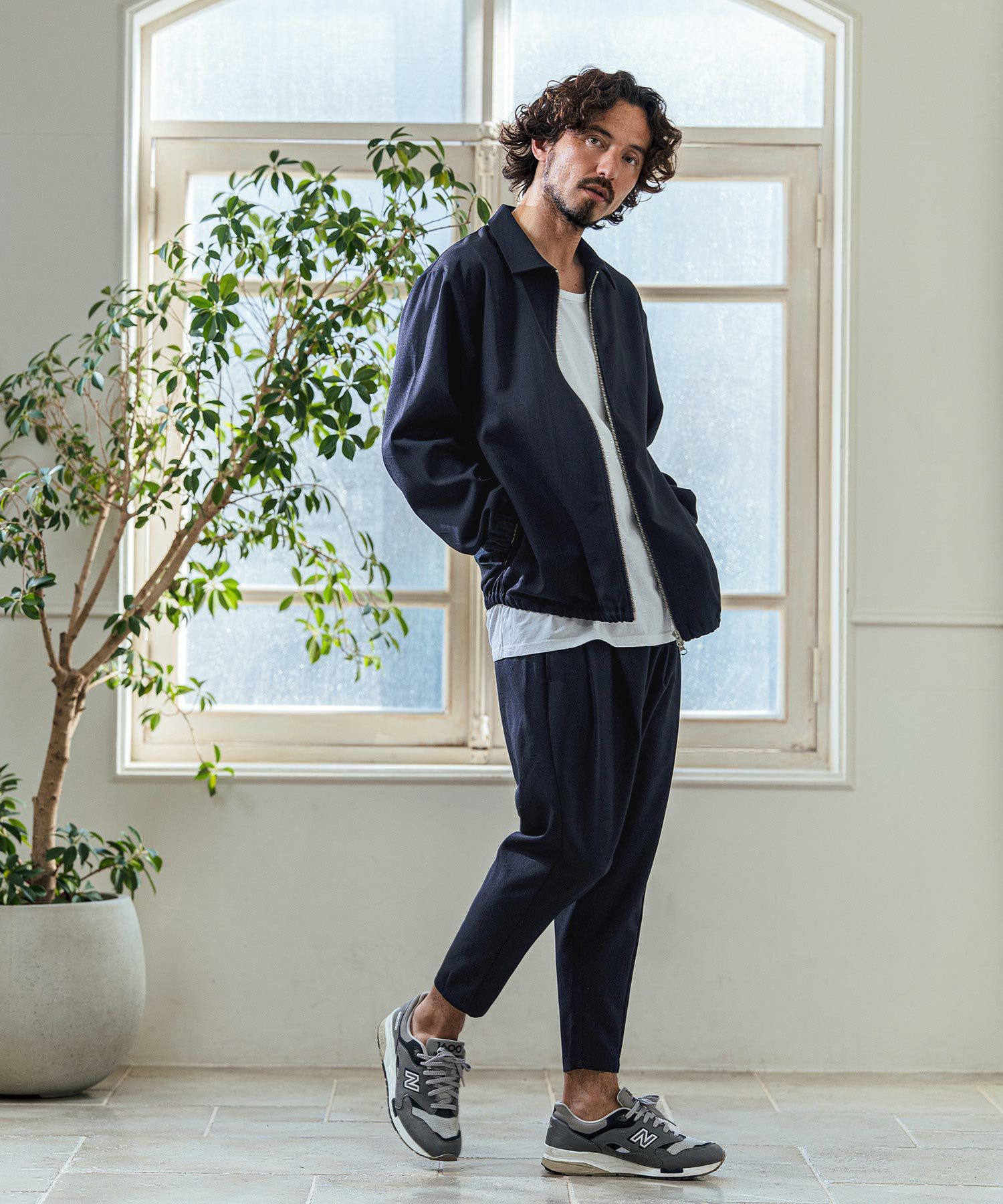 Magine(マージン)】TR Stretch Double Zip Relax Fit Blouson ジップ