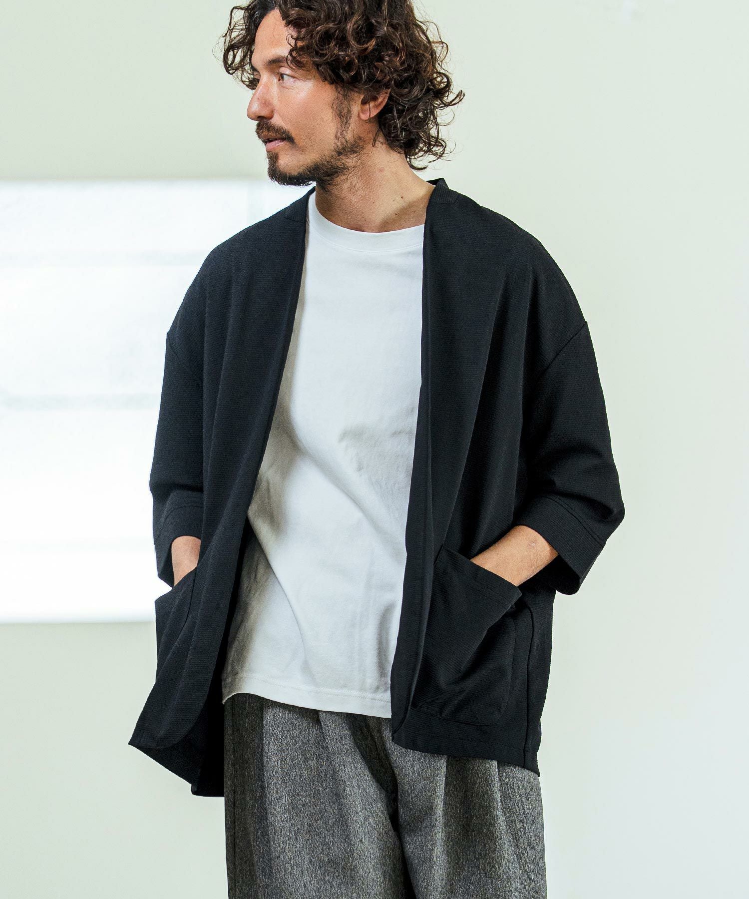 Magine(マージン)】Nylon Spandex Fine Rib Knit Fabric Lapel Less