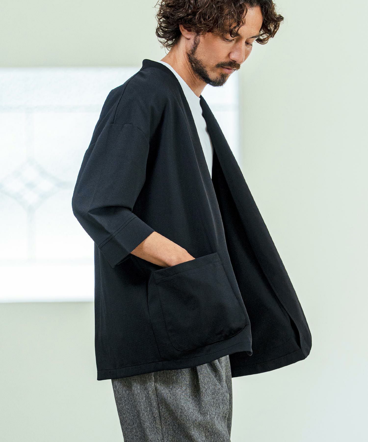 Magine(マージン)】Nylon Spandex Fine Rib Knit Fabric Lapel Less
