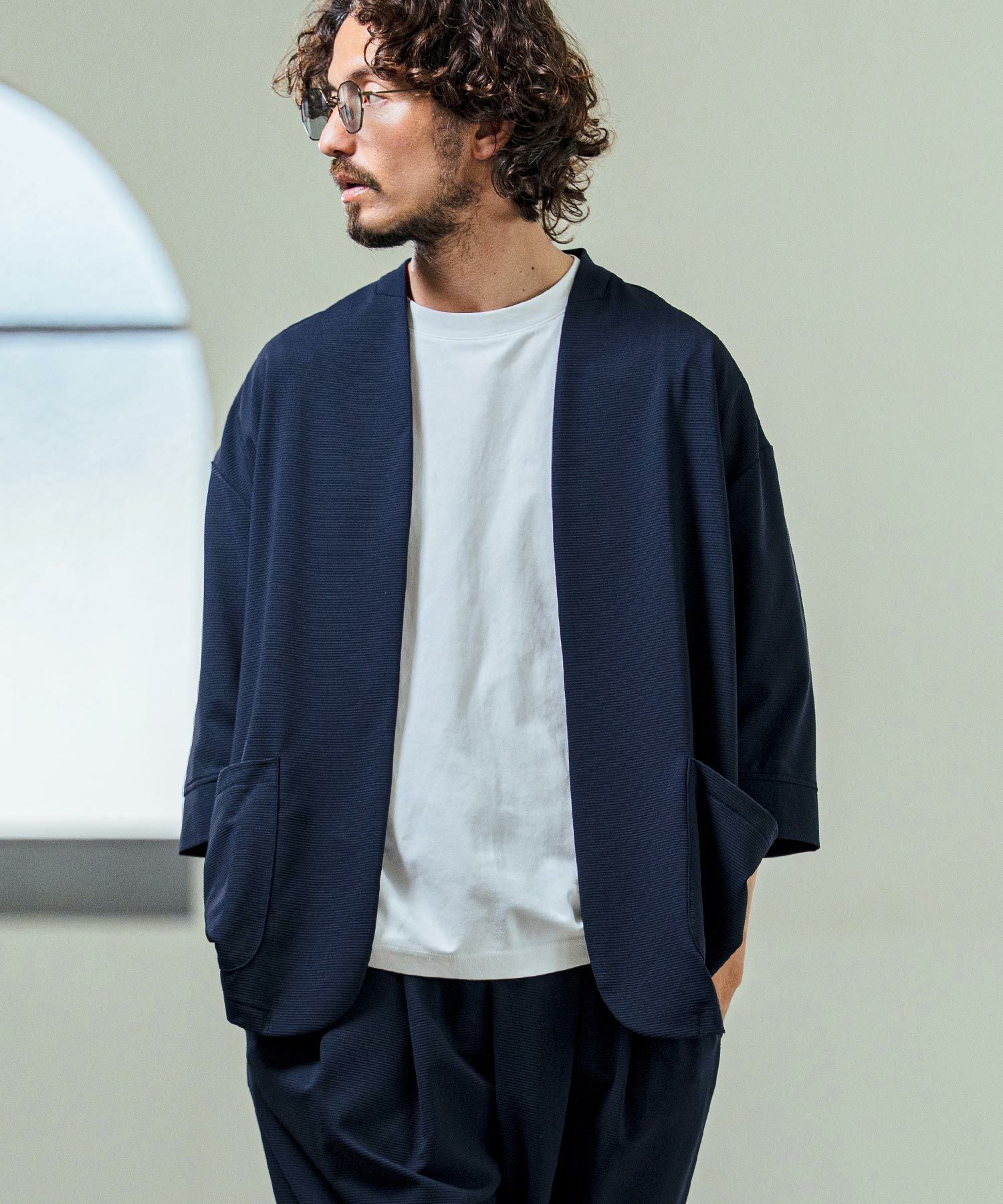 Magine(マージン)】Nylon Spandex Fine Rib Knit Fabric Lapel Less