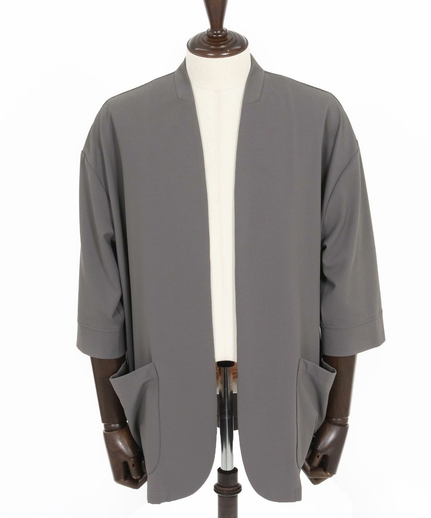 Magine(マージン)】Nylon Spandex Fine Rib Knit Fabric Lapel Less