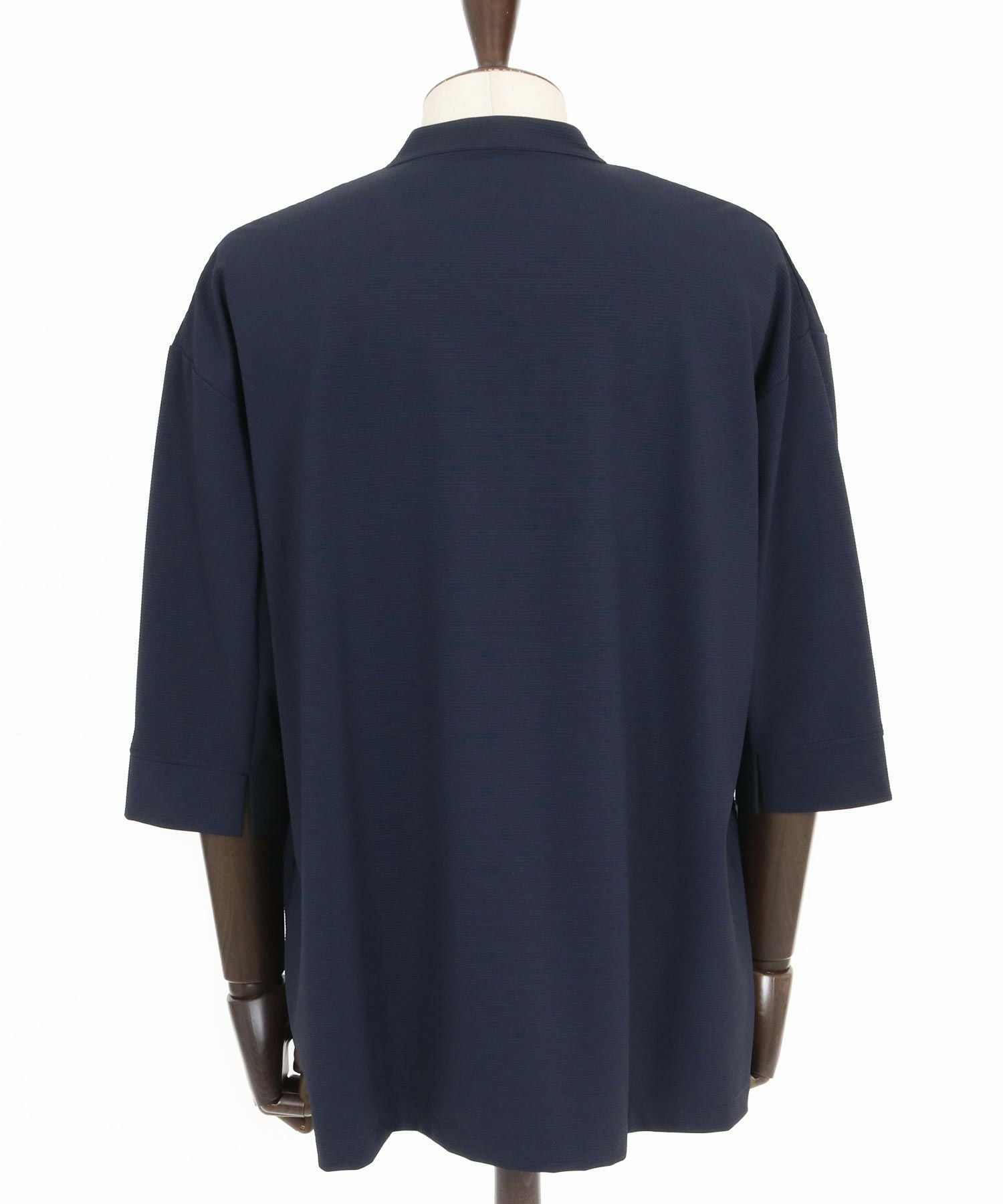 Magine(マージン)】Nylon Spandex Fine Rib Knit Fabric Lapel Less