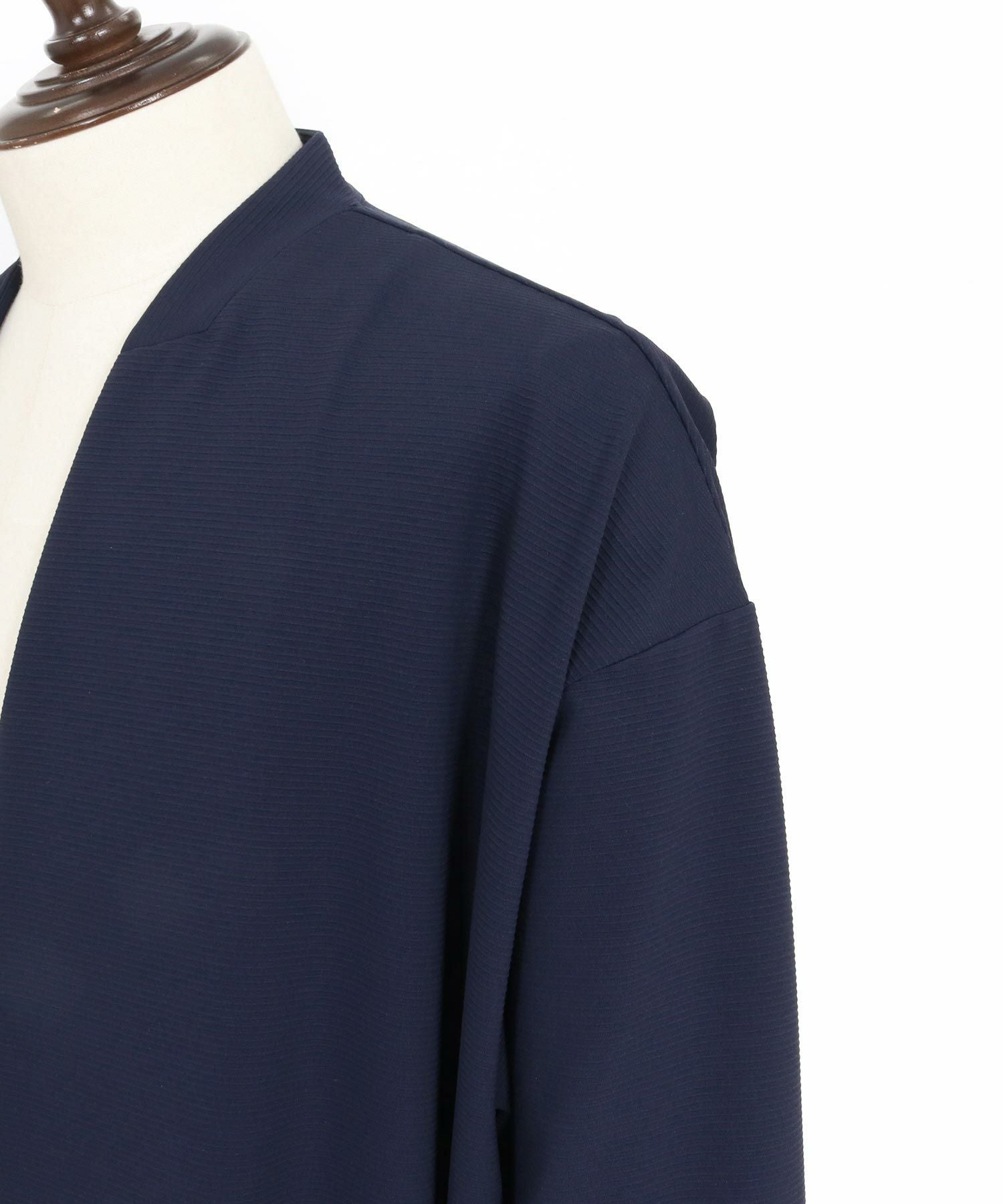 Magine(マージン)】Nylon Spandex Fine Rib Knit Fabric Lapel Less