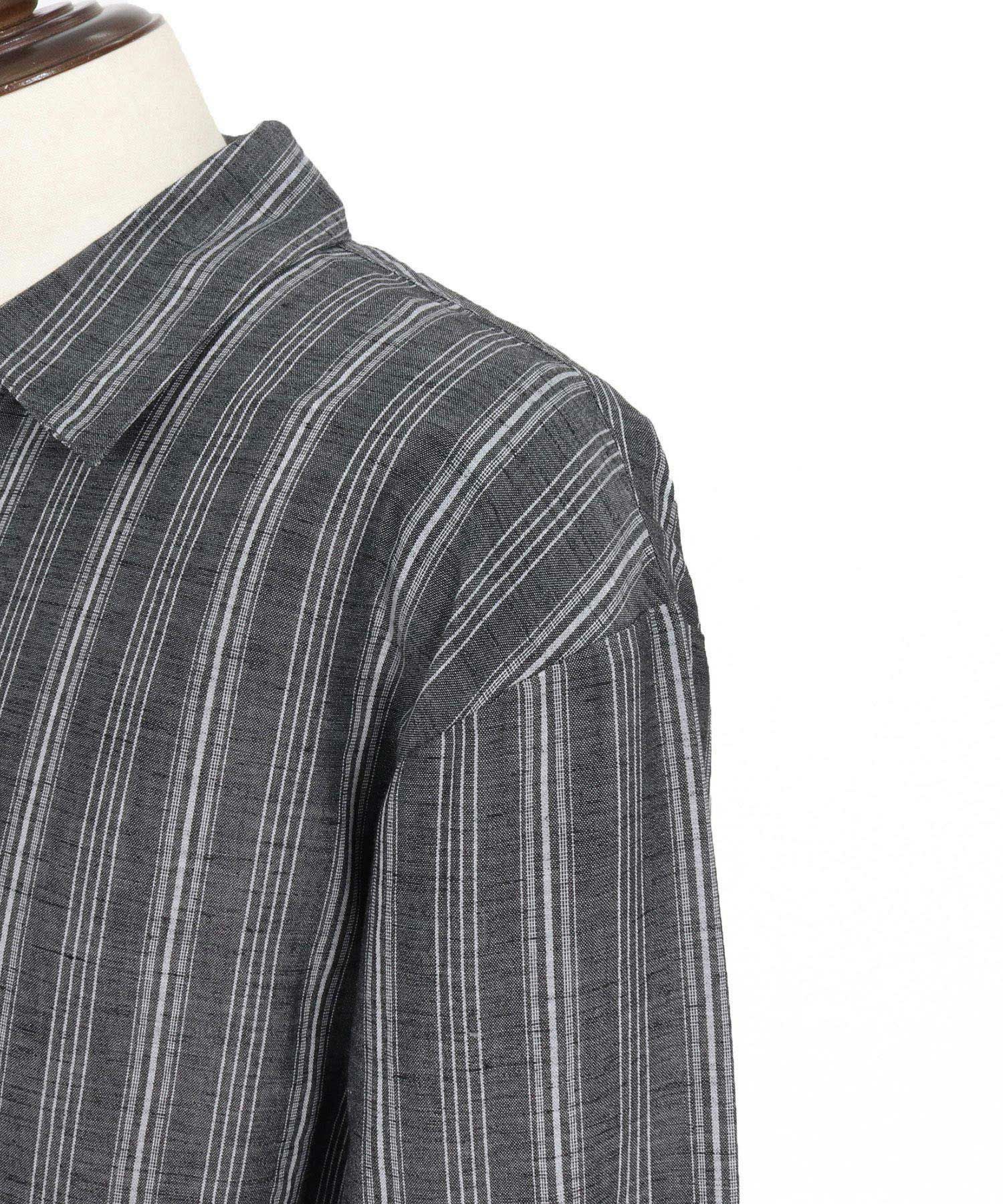 Magine(マージン)】Gauze Touch Stripe Skipper Polo Seven Sleeve