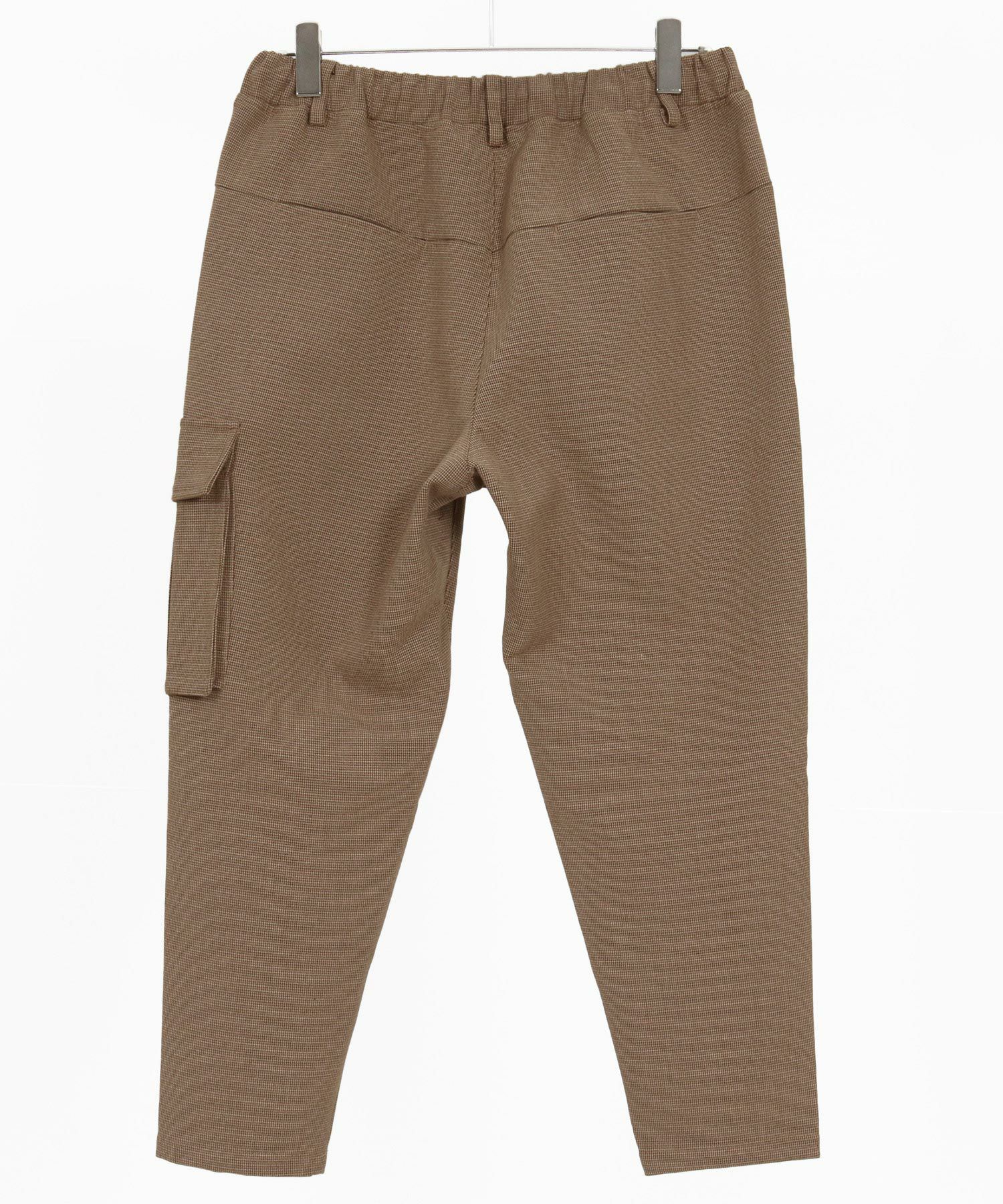Magine(マージン)】Asymmetric Cargo Pocket Bonded Houndstooth Pants
