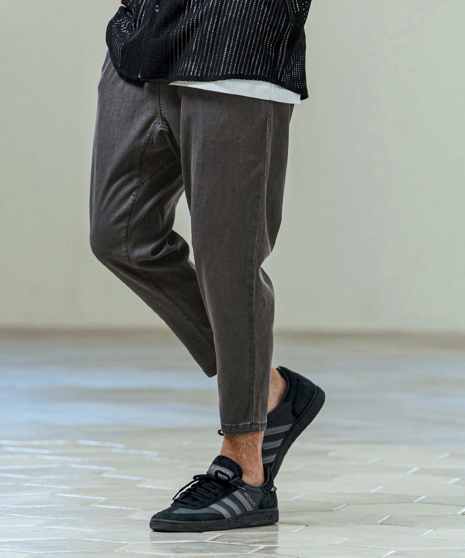 Magine(マージン)】Rayon Blend Denim Easy Ankle Tapered Pants 