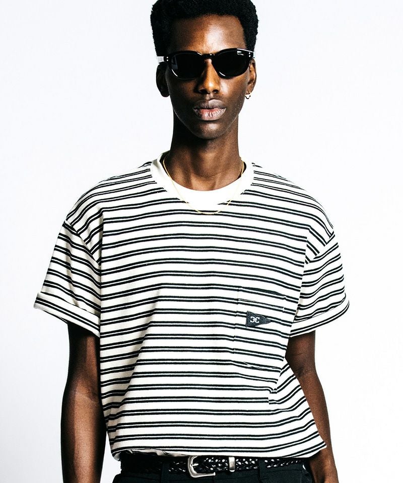 CRIMIE(クライミー)】HEAVY OZ FLAG LOGO BORDER POCKET T SHIRT