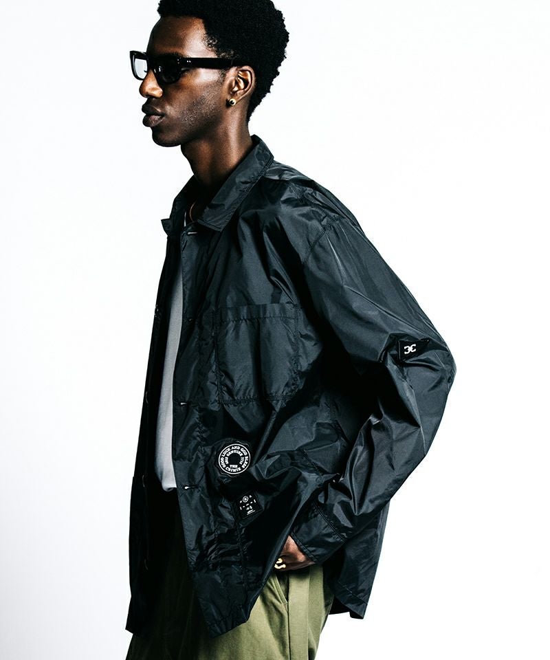 CRIMIE(クライミー)】PATCHWORK LOGO NYLON WINDBREAKER SHIRT JACKET