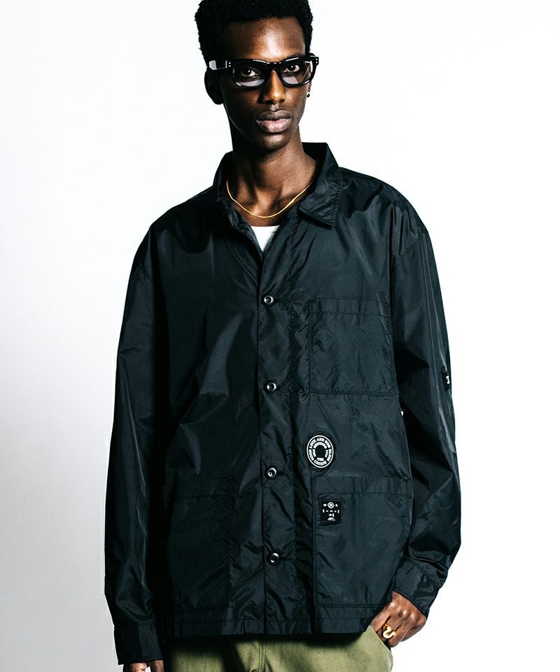 CRIMIE(クライミー)】PATCHWORK LOGO NYLON WINDBREAKER SHIRT JACKET