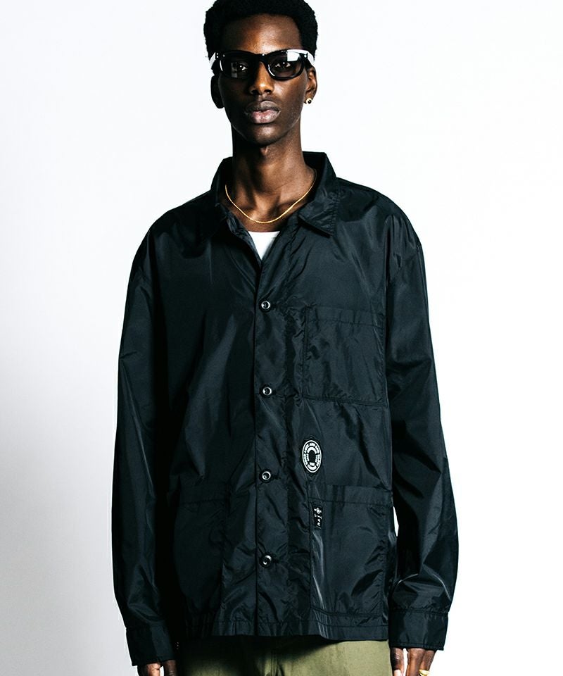 CRIMIE(クライミー)】PATCHWORK LOGO NYLON WINDBREAKER SHIRT JACKET
