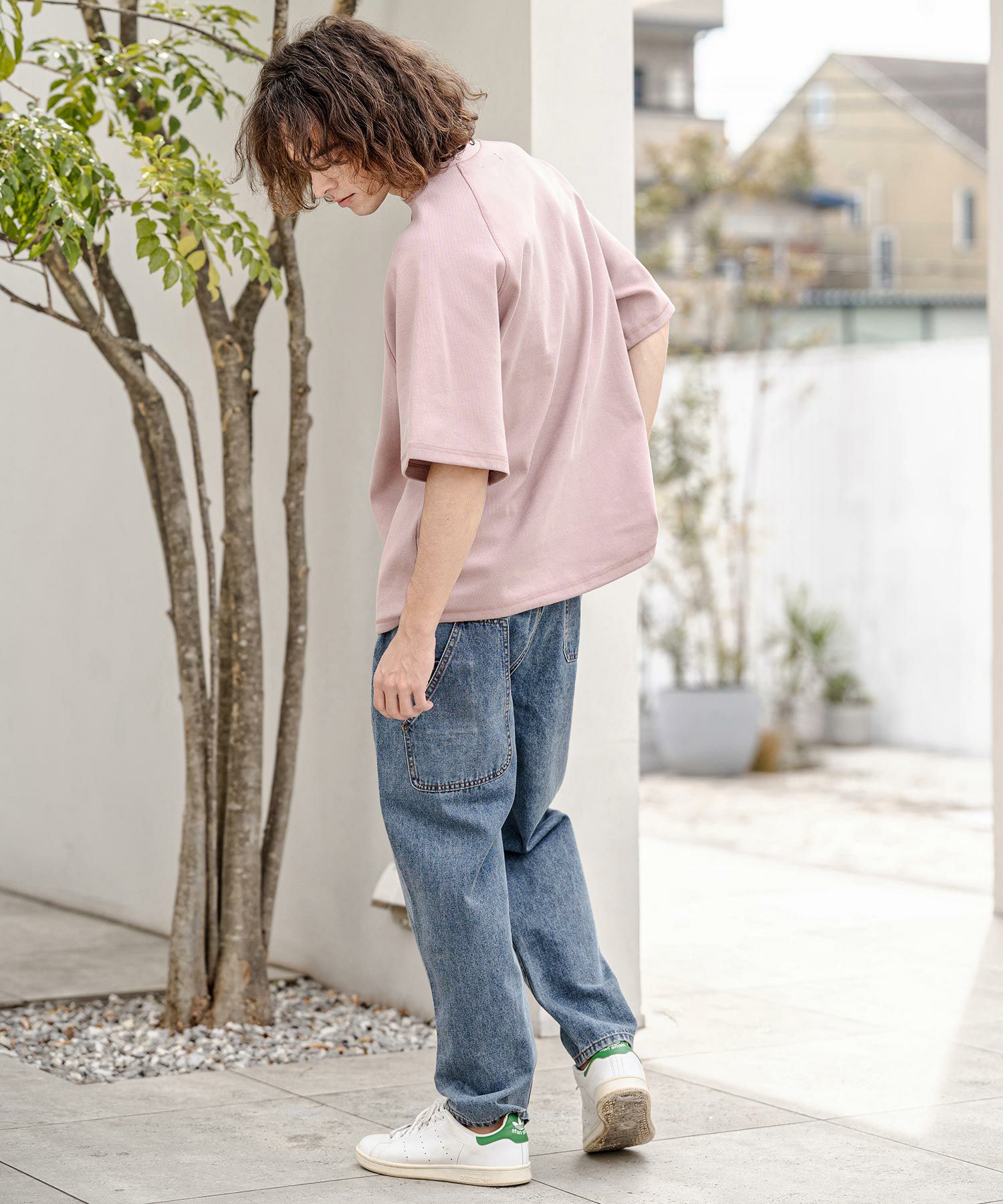 50%OFF【CAMBIO(カンビオ)】変形ポケットワイドテーパードデニムパンツ