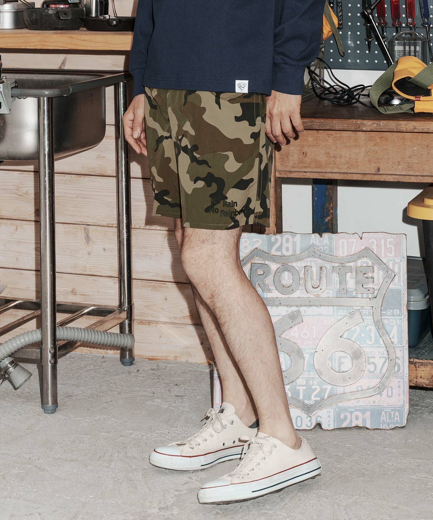 No Rain No Rainbow(ノーレインノーレインボー)】nylon easy shorts