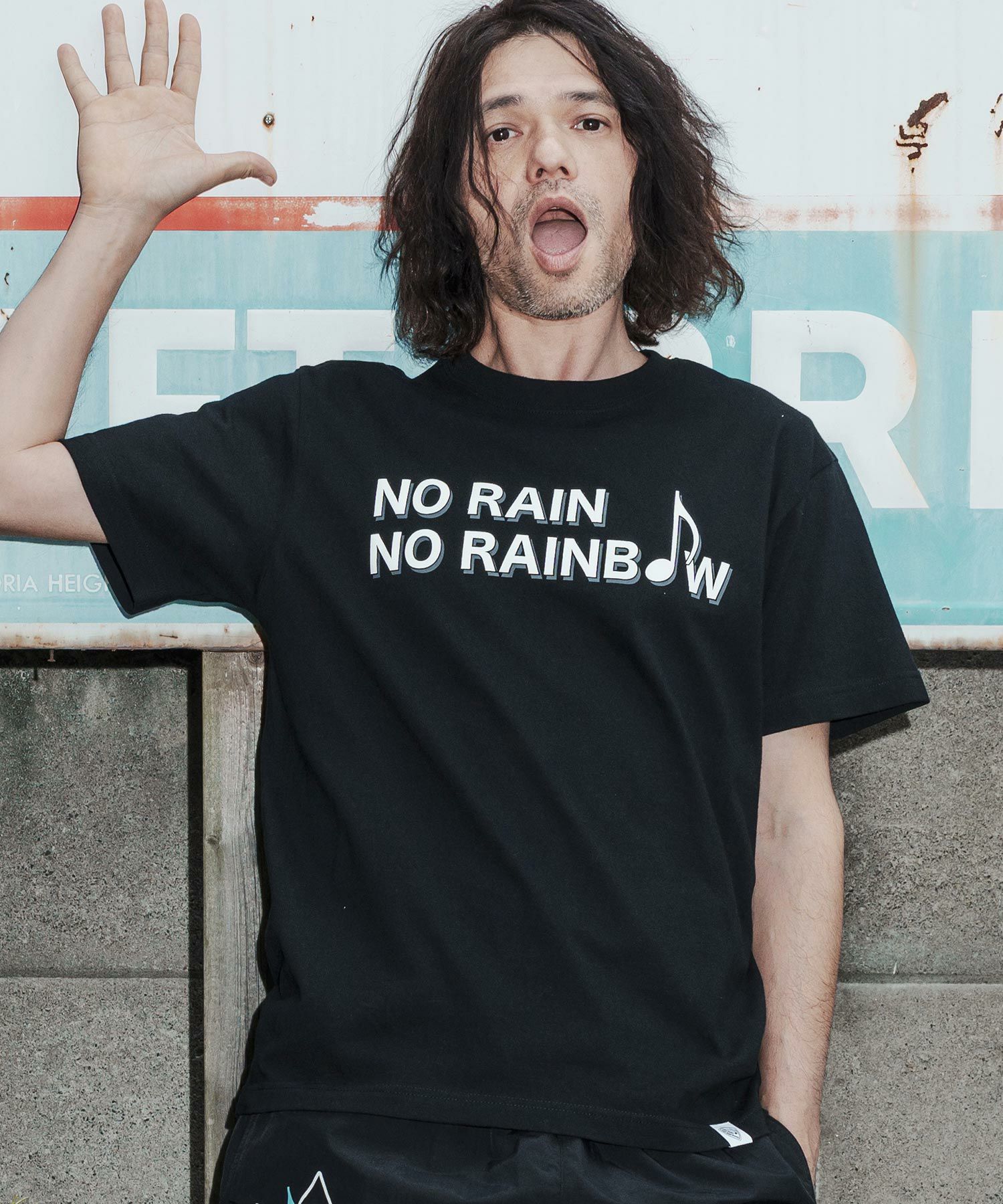 No Rain No Rainbow(ノーレインノーレインボー)】denim like shorts