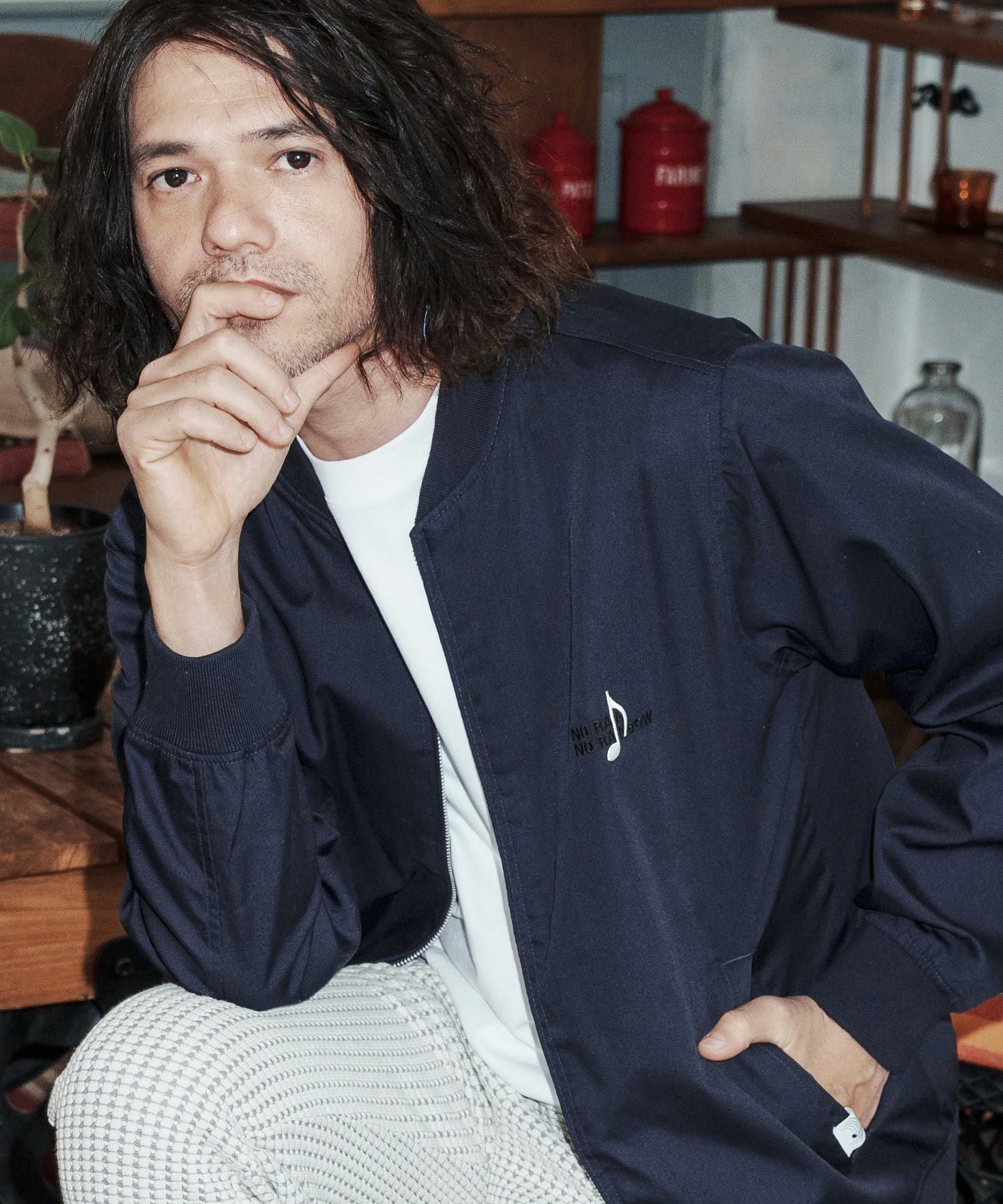 No Rain No Rainbow(ノーレインノーレインボー)】stadium jacket with