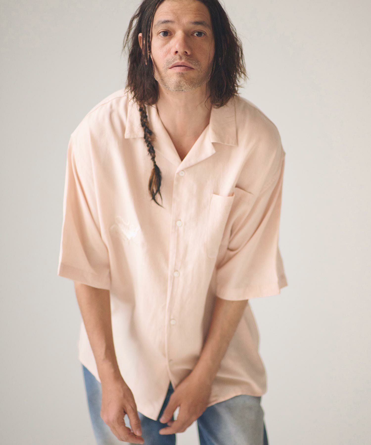 ADAM PATEK(アダムパテック)】tiger embroidery short sleeve shirt