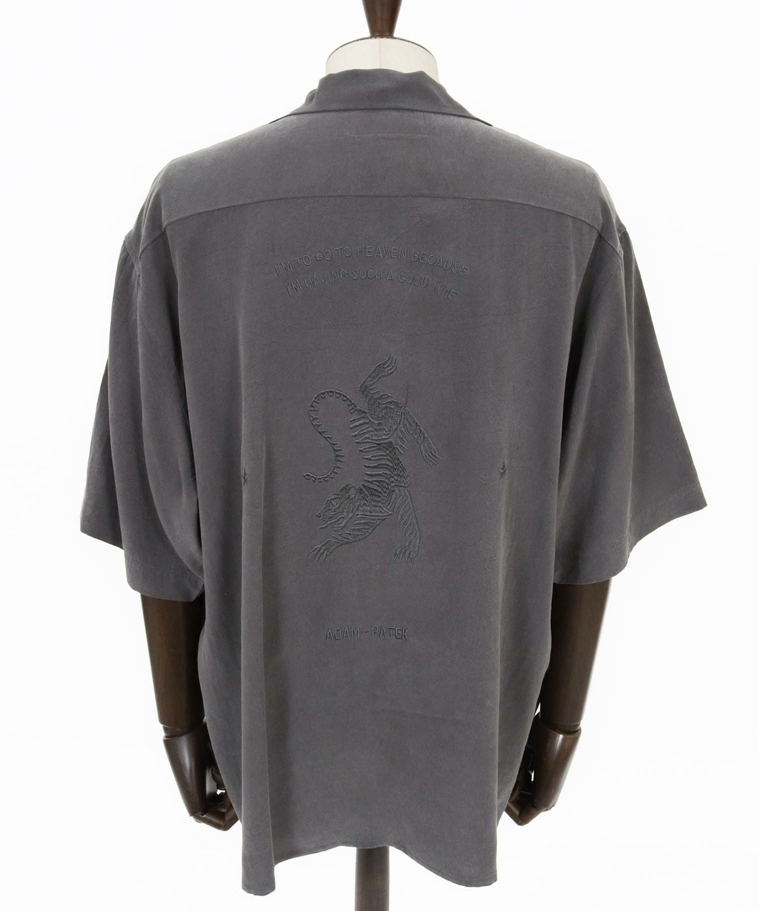 ADAM PATEK(アダムパテック)】tiger embroidery short sleeve shirt
